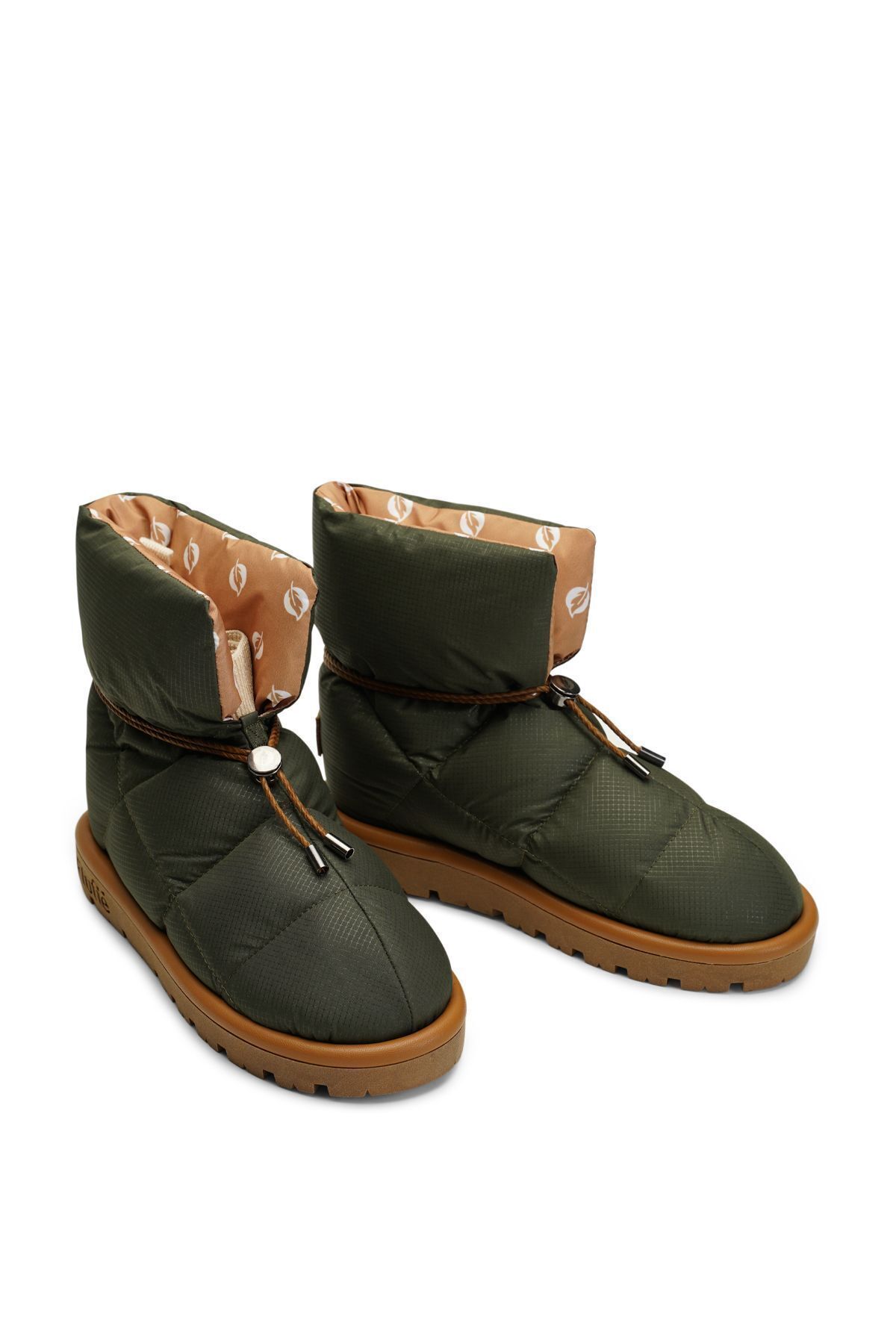 Flufie Kaz Tüyü Unisex Bot Klasik Serisi Khaki görsel 5