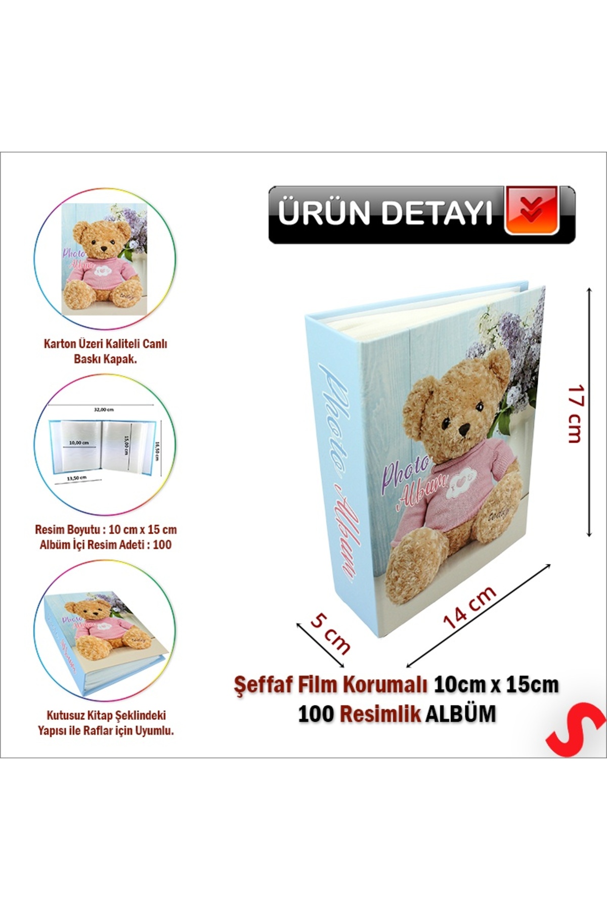 Süsle Baby Party Bebek Fotoğraf Albümü, 10cm x 15cm x 100 Resimlik - Mavi fotoğrafı 2 (önizleme)
