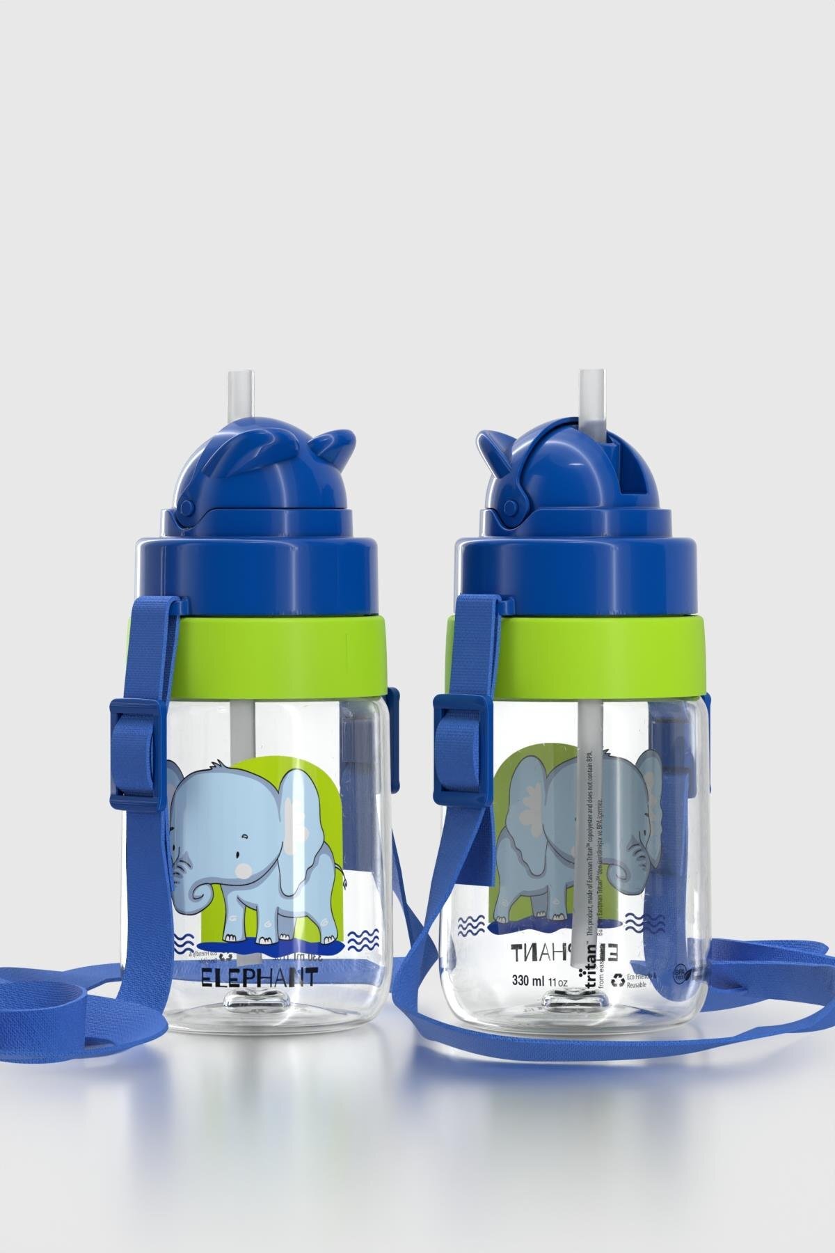 Renga Taffy Desenli 330 ml Askılı Pipetli Tritan Bebek Suluk 222056 Mavi fotoğrafı 3 (önizleme)