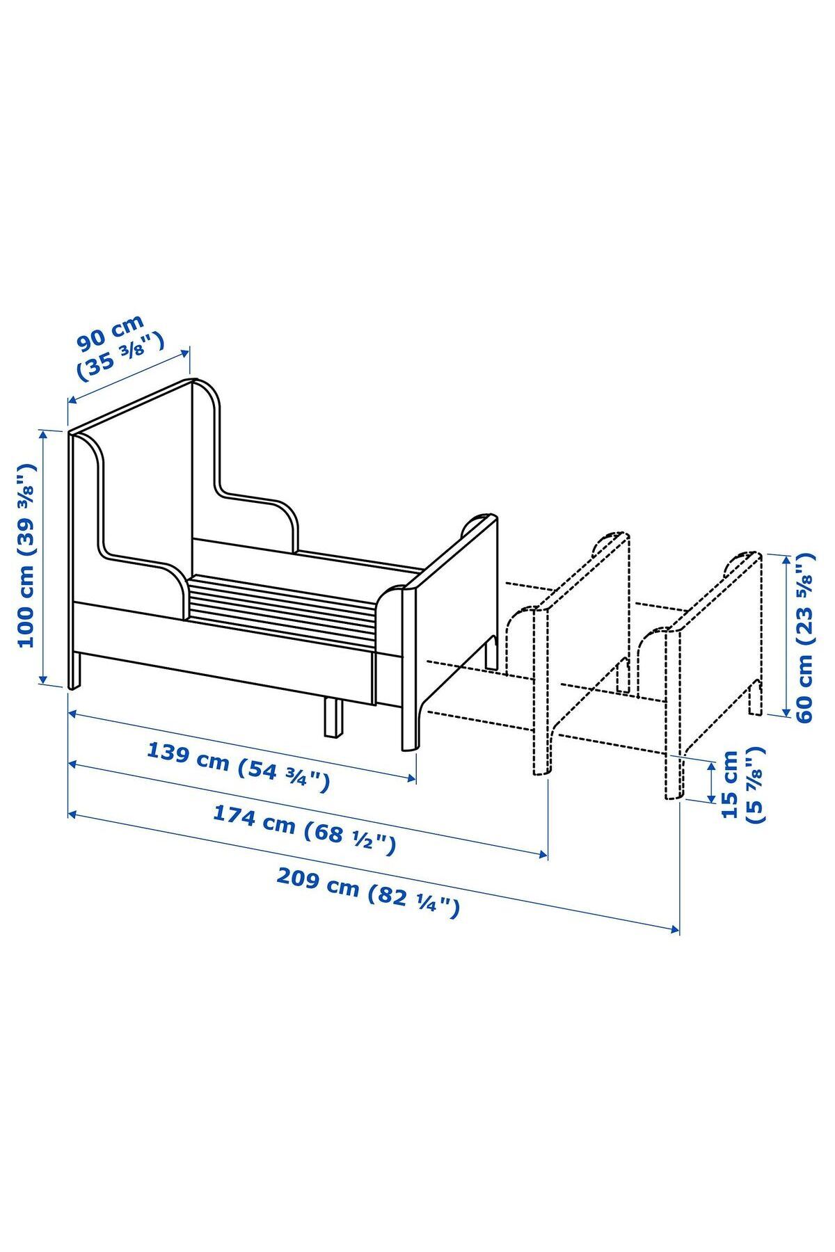 hobiurun Uzayabilen çocuk karyolası, açık pembe, 80x200 cm fotoğrafı 4 (önizleme)