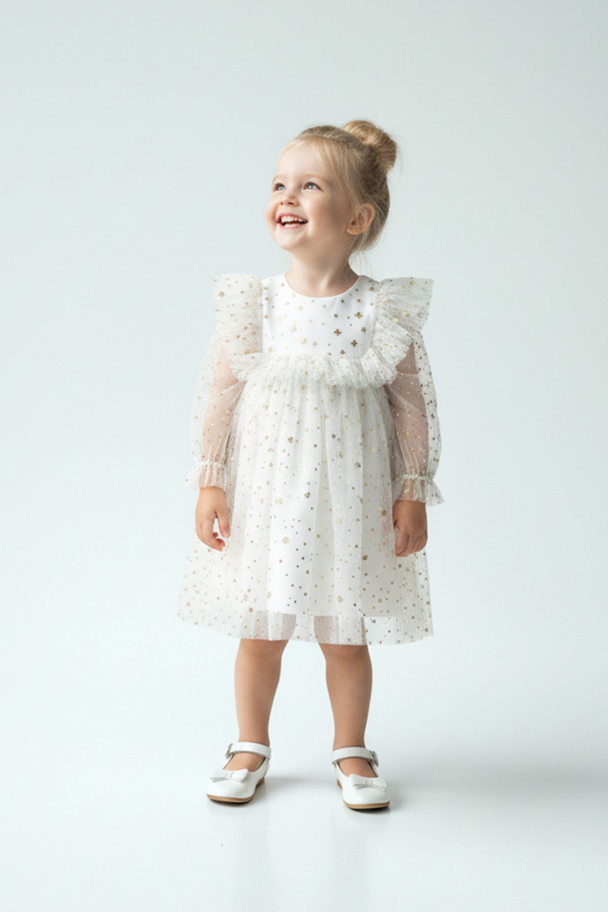 Baby Animals Kız Bebek Elbise Kız Çocuk Elbise Doğum Günü Parti Düğün Elbise Uzun Kollu Astarlı Elbise fotoğrafı 5 (önizleme)