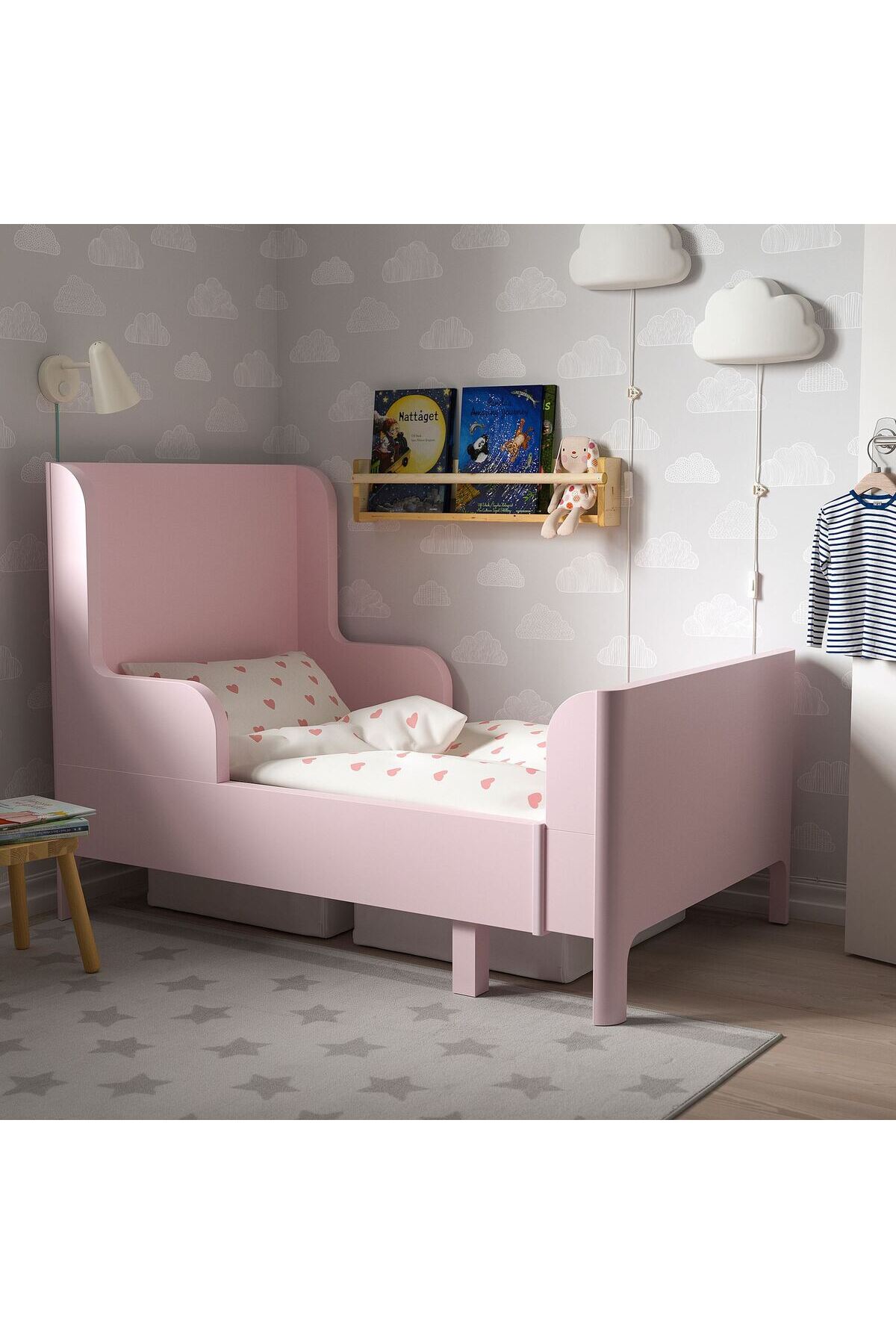 hobiurun Uzayabilen çocuk karyolası, açık pembe, 80x200 cm fotoğrafı 2 (önizleme)