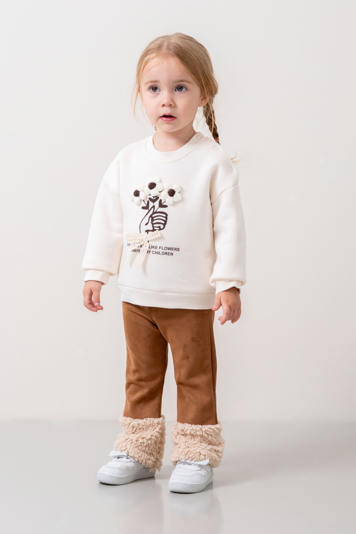 JNF kids Kız Bebek & Çocuk İçi Peluş Ceketli Pantolon 3^lü Takım fotoğrafı 6 (önizleme)