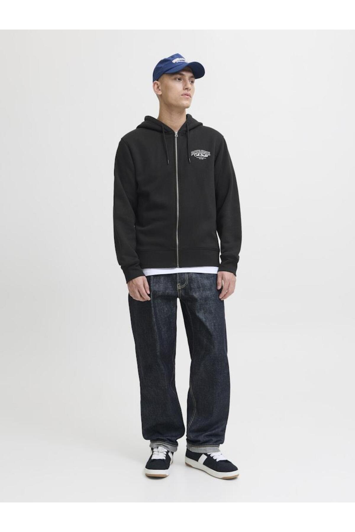Jack & Jones Jjmakoto Sweat Zip Hood Men's Hooded Sweatshirt