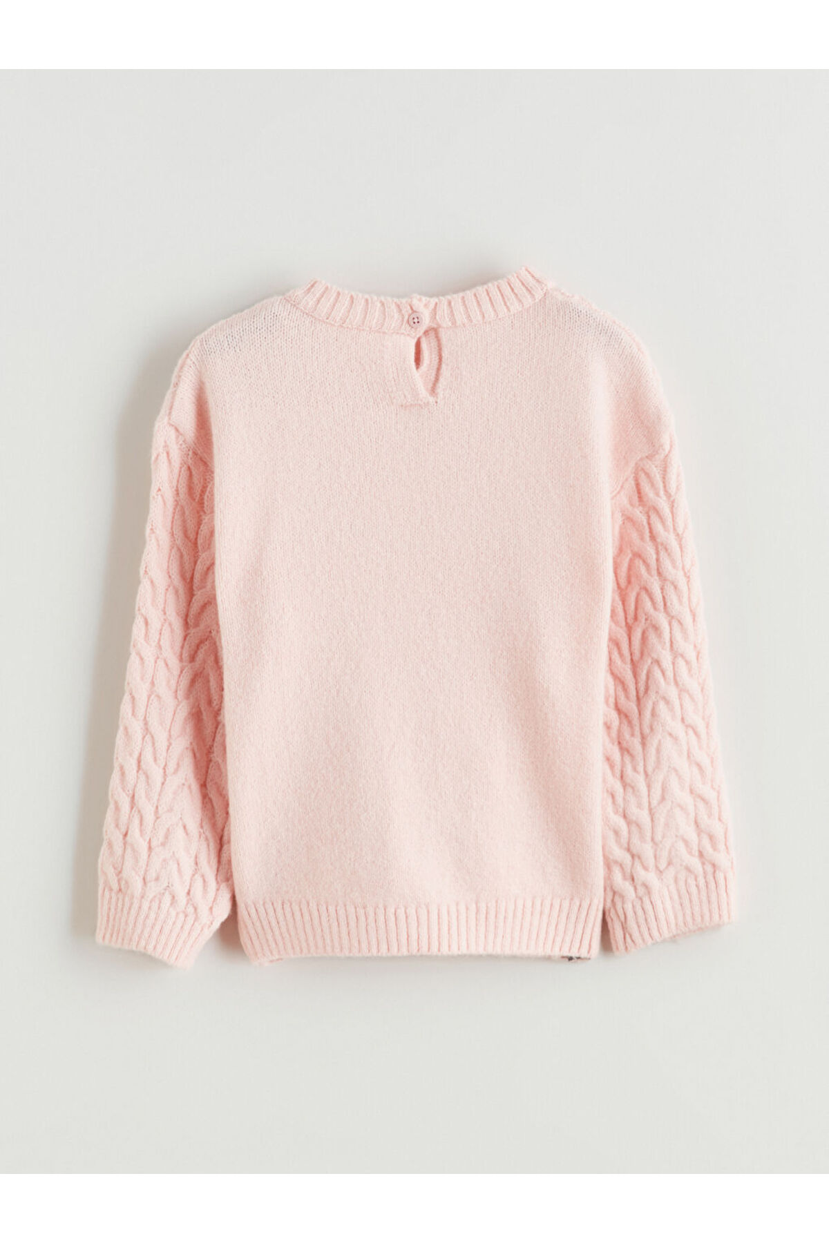 LC Waikiki Pembe Bisiklet Yaka Uzun Kollu Kız Çocuk Kazak fotoğrafı 3 (önizleme)