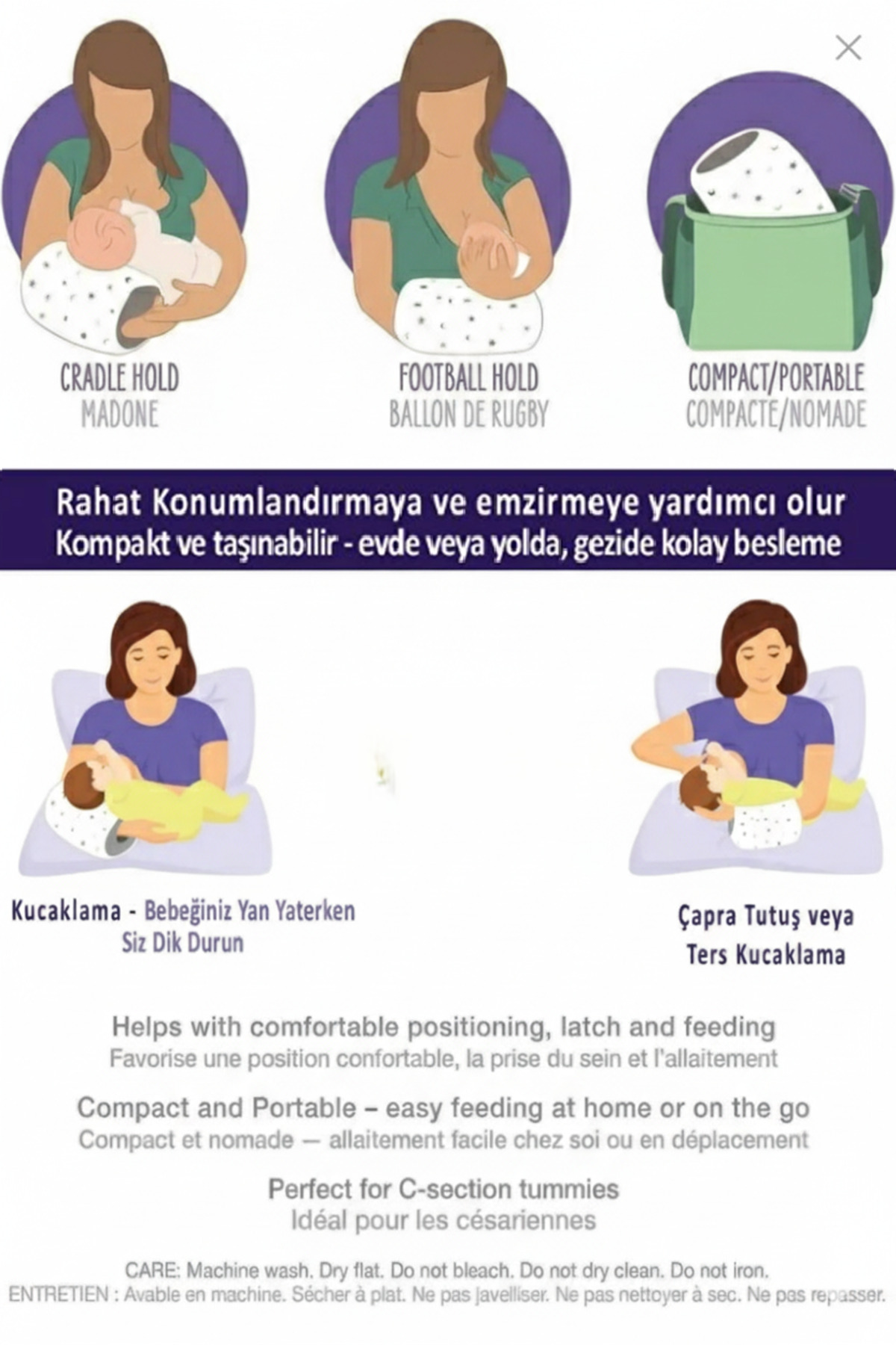 Ferdys Comfortable Emzirme Yastığı, Tüm Bebeklere Uyumlu, Doğru Tutuş Emzirme Yastığı fotoğrafı 3 (önizleme)