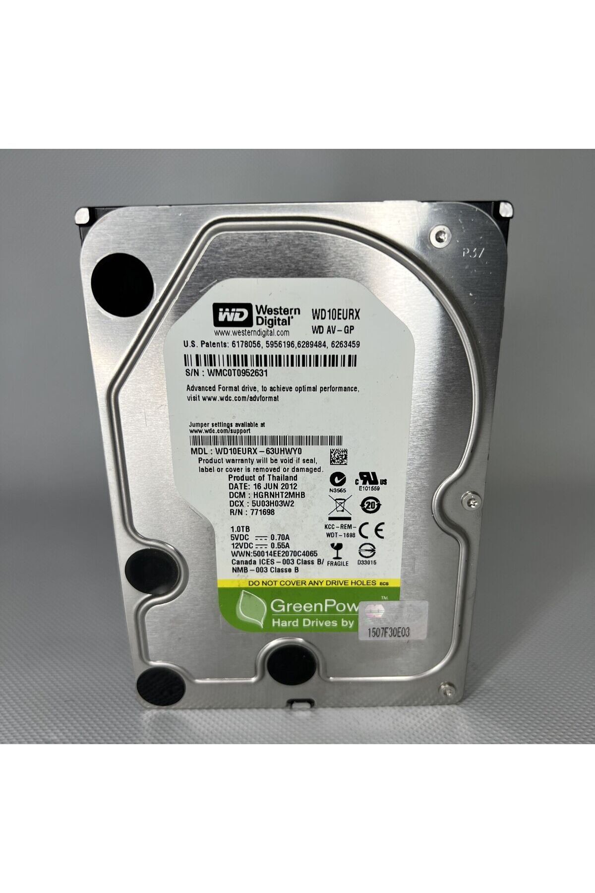 WESTERN DIGITAL 1 TB Harddisk Kayıt Cihazları için Wd10Eurx SATA 3.0 5400 RPM 3.5" 1 TB Harddisk