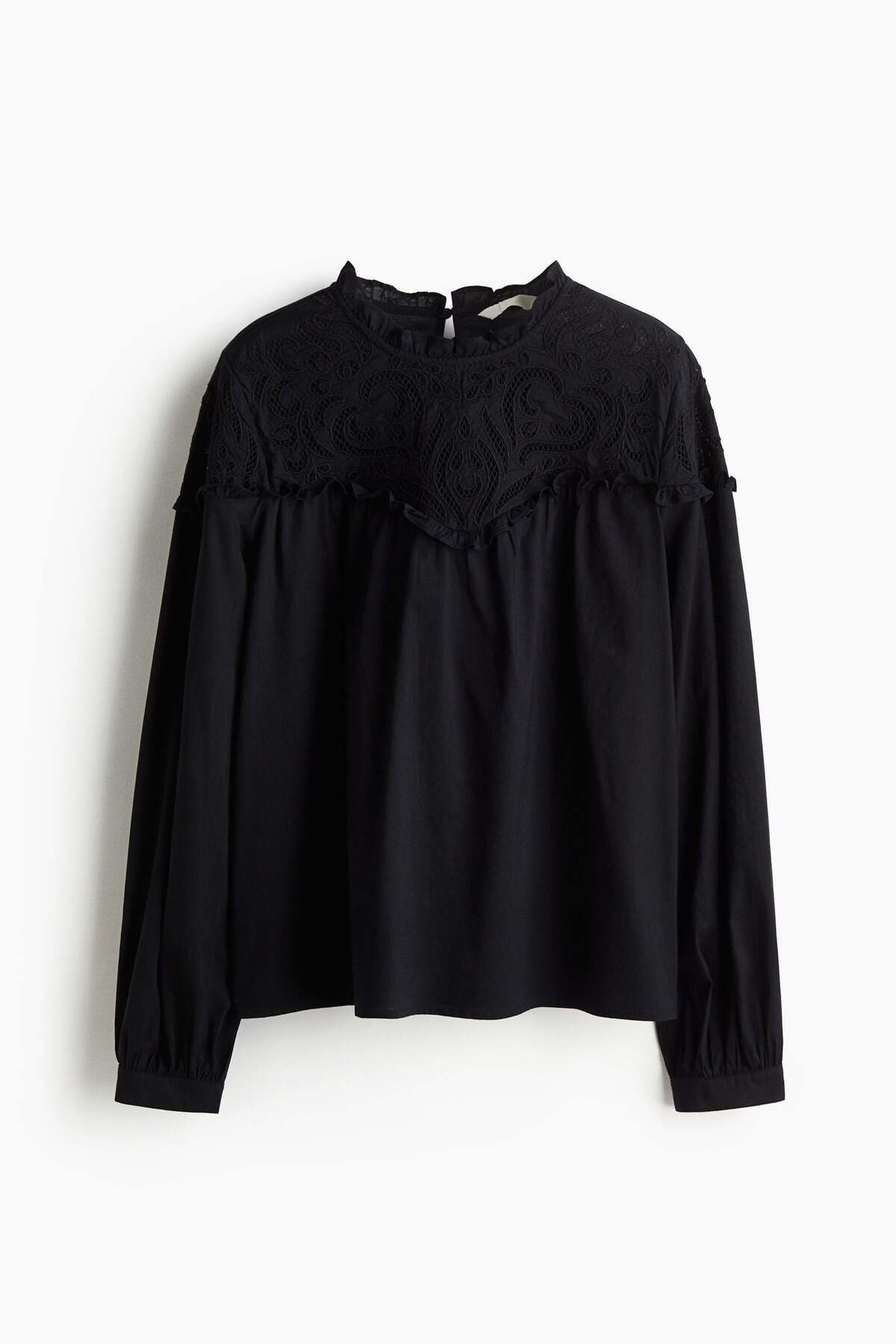 H&M بلوزة بتطريز إنجليزي