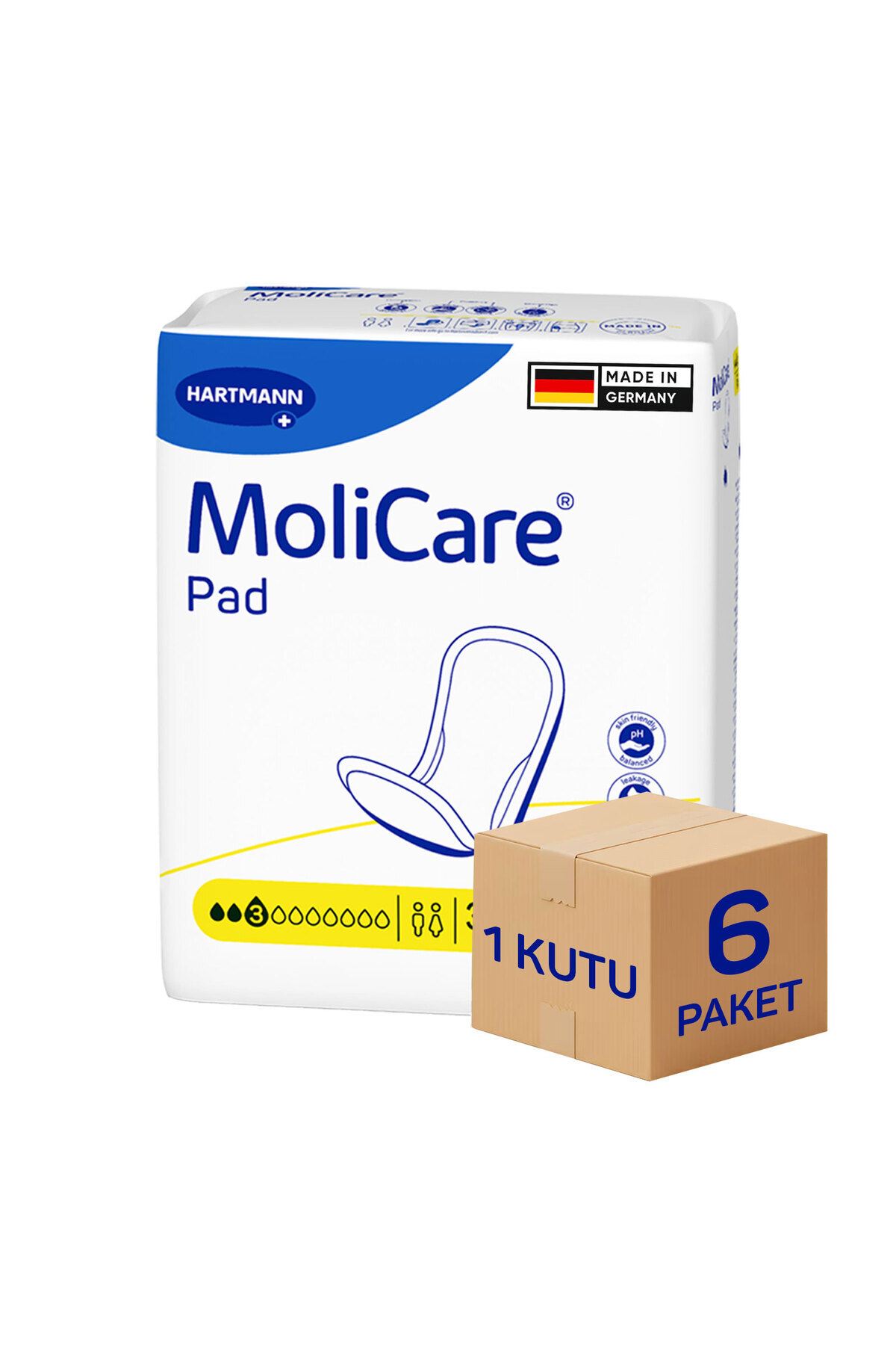MOLICARE 3 Damla Mesane Pedi 6 Paket 180 Adet
