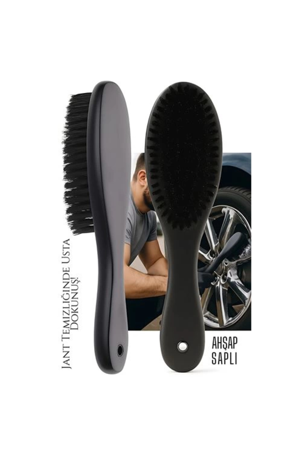 dorenta BFS Jant Temizlik Fırçası Hassas Jant Temizleme Fırçası Ahşap Saplı