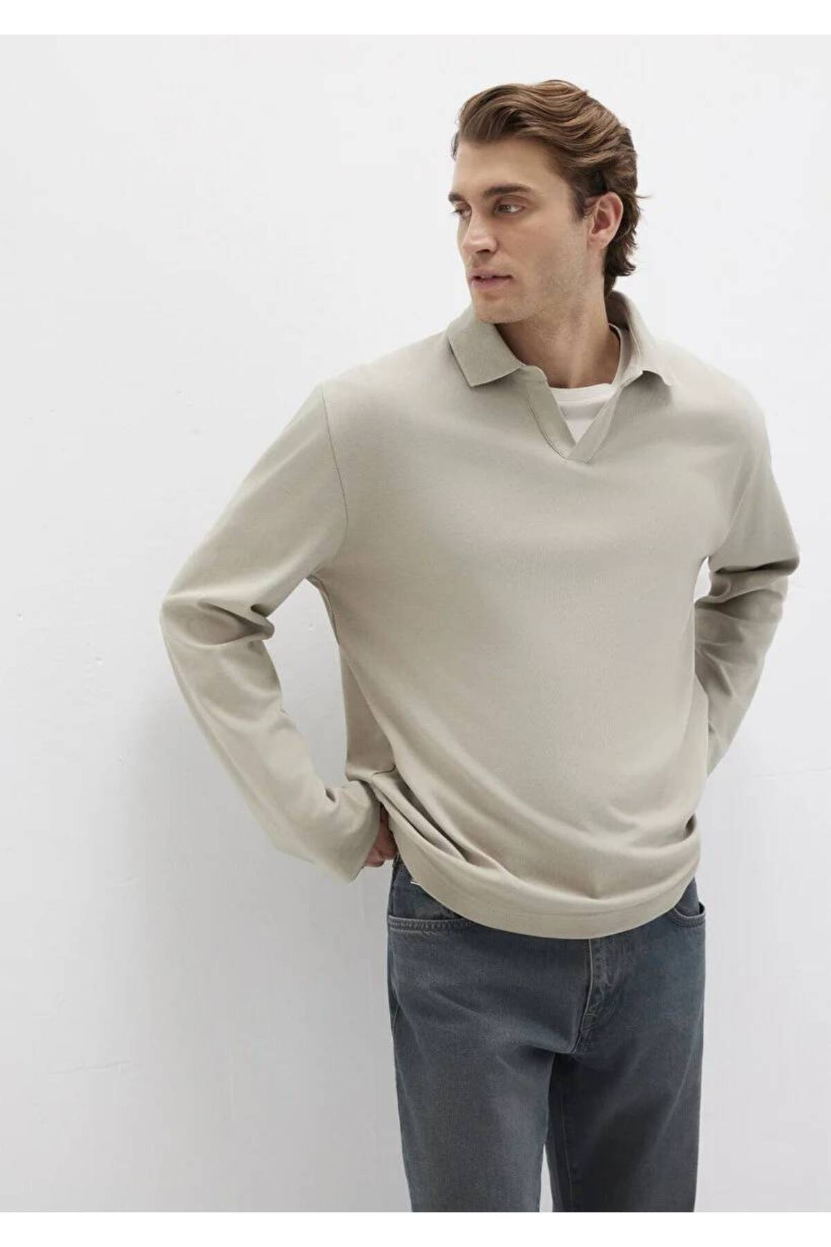 Mavi Loose Fit Gri Erkek Uzun Kollu T-shirt M0613114-70154