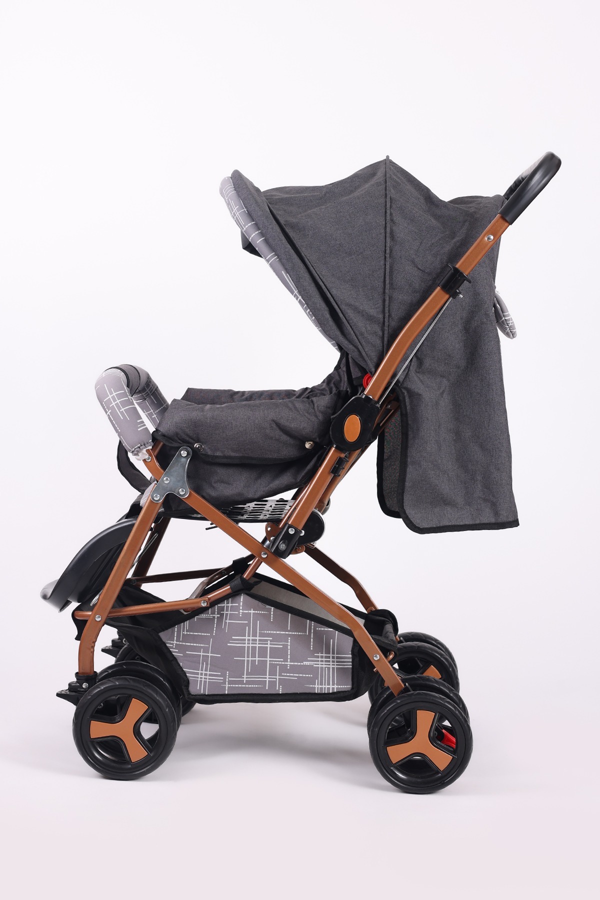 Jusso Dido Comfort Line Çift Yönlü Bebek Arabası Gri-Gold fotoğrafı 3 (önizleme)