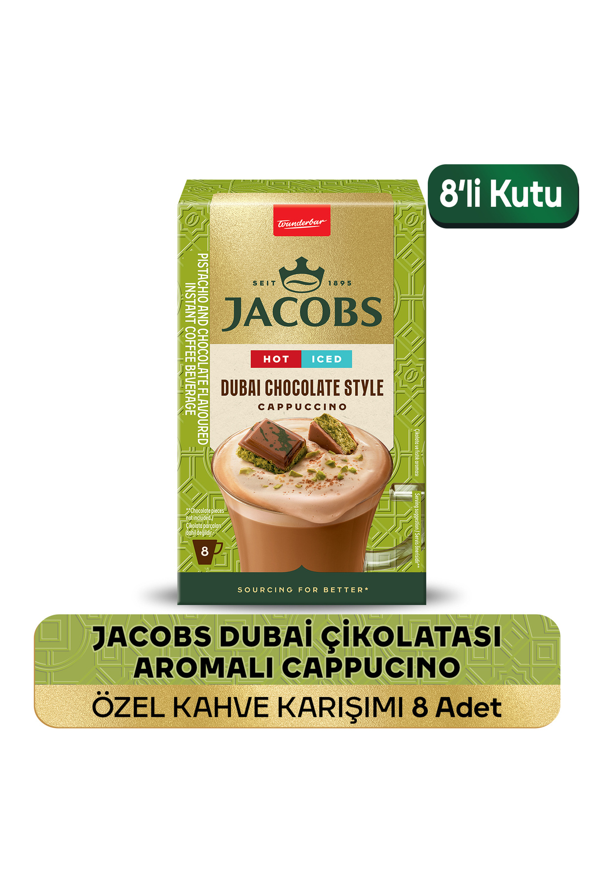 Jacobs Dubai Çikolatası Aromalı Cappucino Özel Kahve Karışımı 8 x 19,5gr