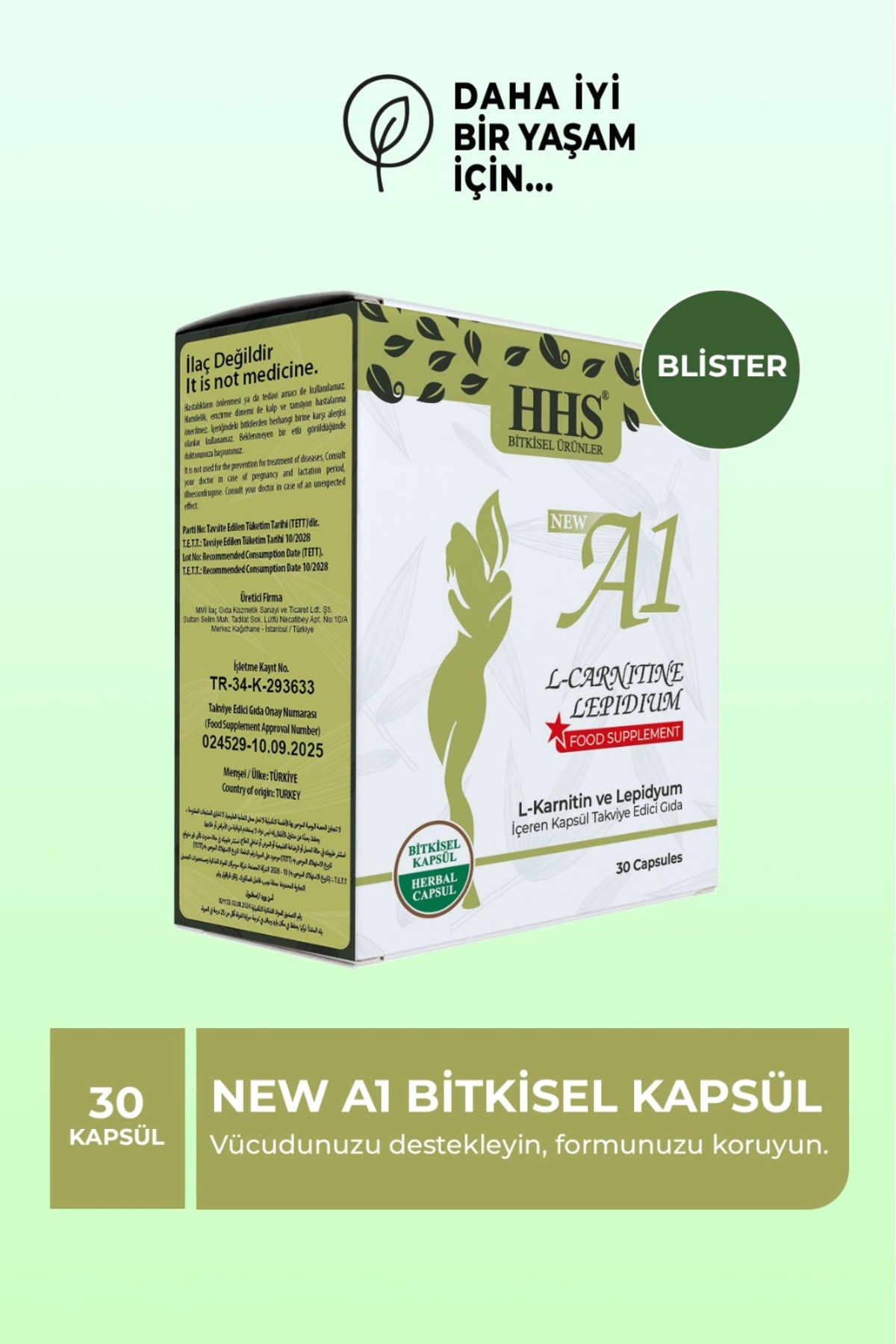 НОВЫЙ A1 L-КАРНТИН ЛЕПДИУМ 30 КАПСУЛ В БЛИСТЕРЕ