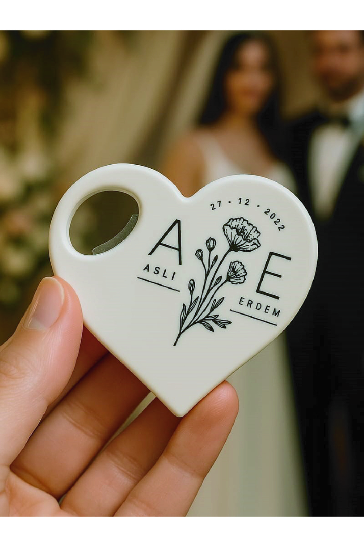 Evashophediyelik 10 Adet Düğün Nişan Söz Nikah Mevlüd Hediyesi Kalp Magnet Açacak Model1