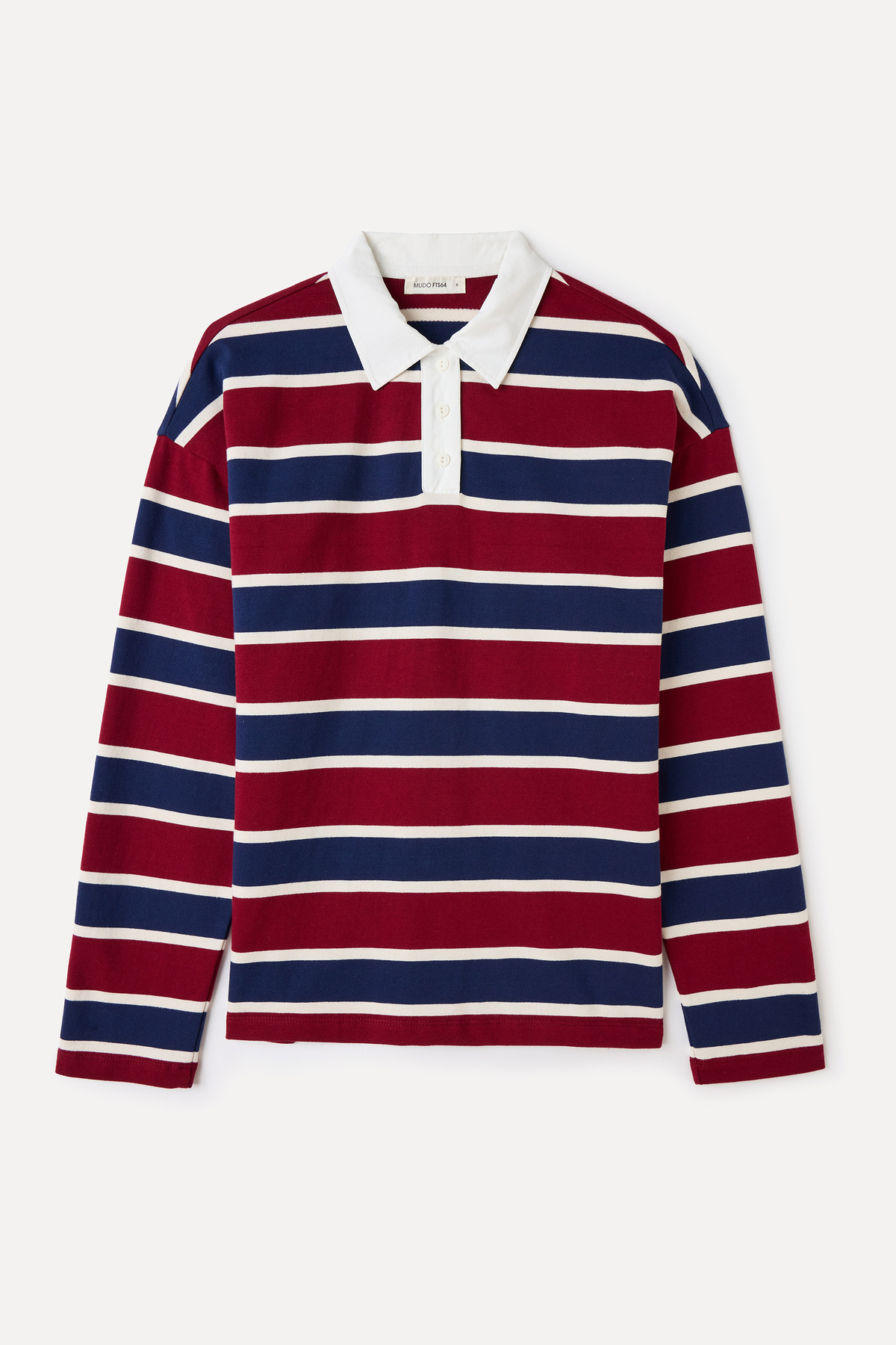 Mudo LOOSE FIT ÇİZGİLİ POLO YAKA SWEATSHIRT