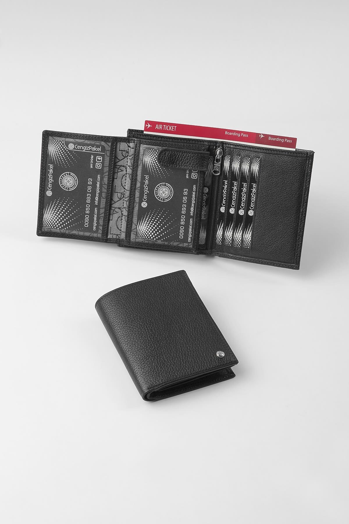 Cengiz Pakel  Hakiki Deri Erkek Cüzdan - 13764 - Siyah - Görsel 4