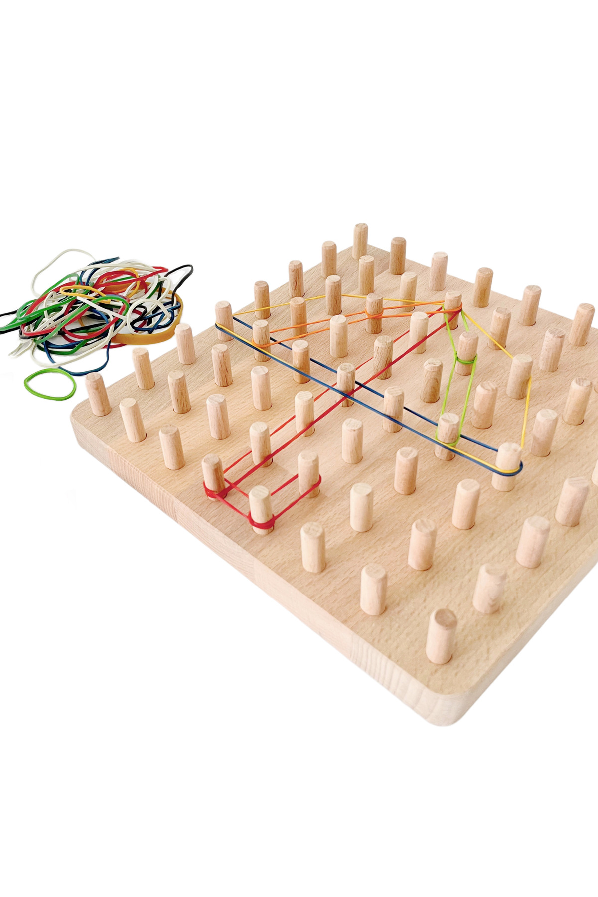 Pooki playroom Geoboard - Montessori Eğitici Kartlı Lastikli Şekiller Geometri Oyunu fotoğrafı 4 (önizleme)