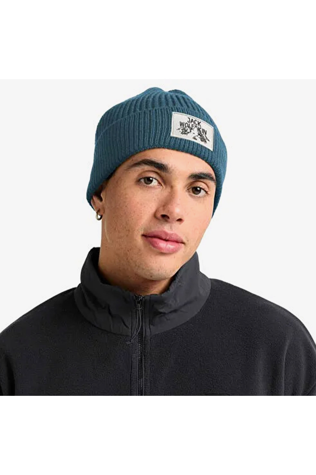 جک ولف اسکین کلاه بافتنی آبی فضای باز Badge Unisex