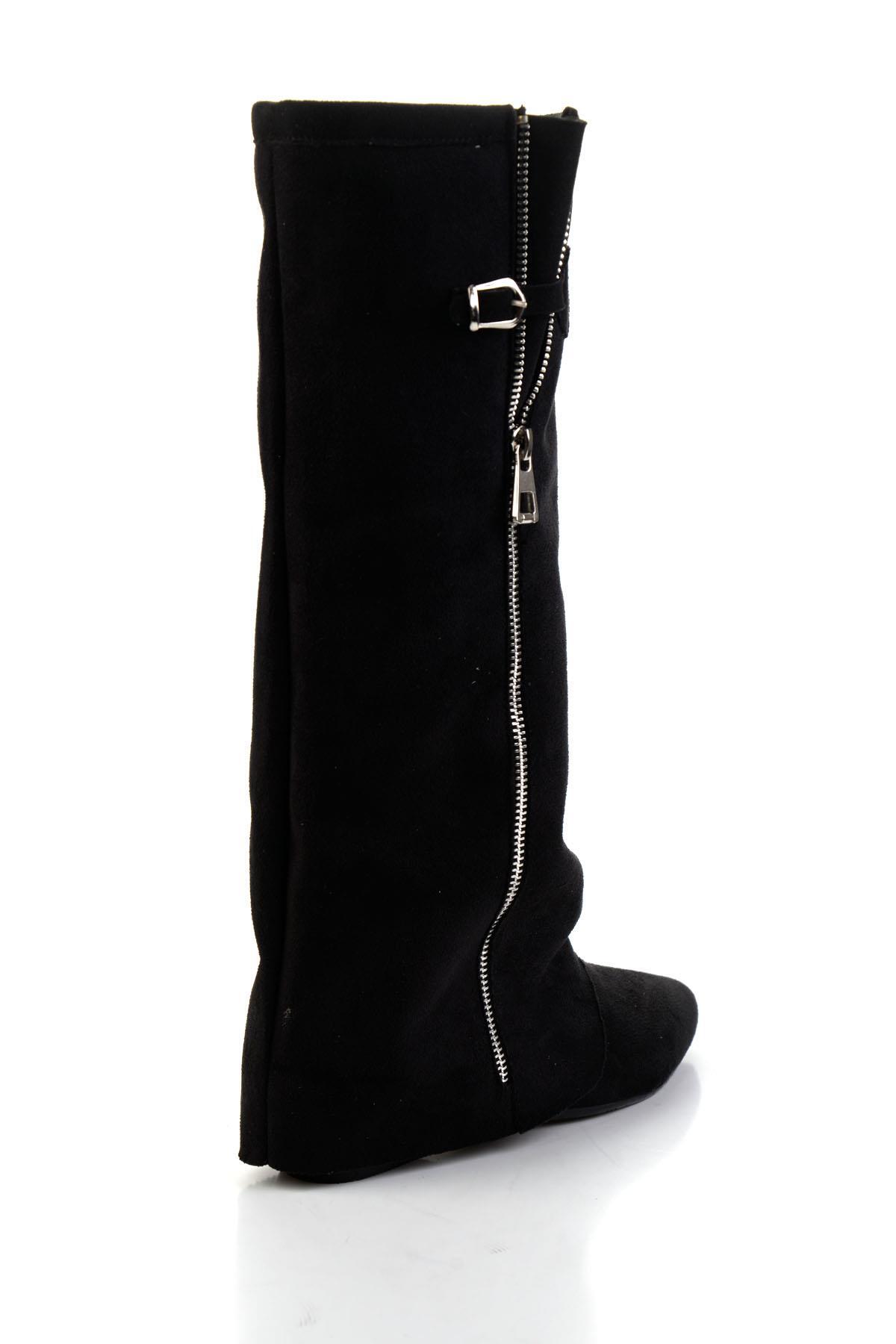 Bambi  Siyah Hakiki Deri Kadın Çizme K03678029002 - Görsel 3