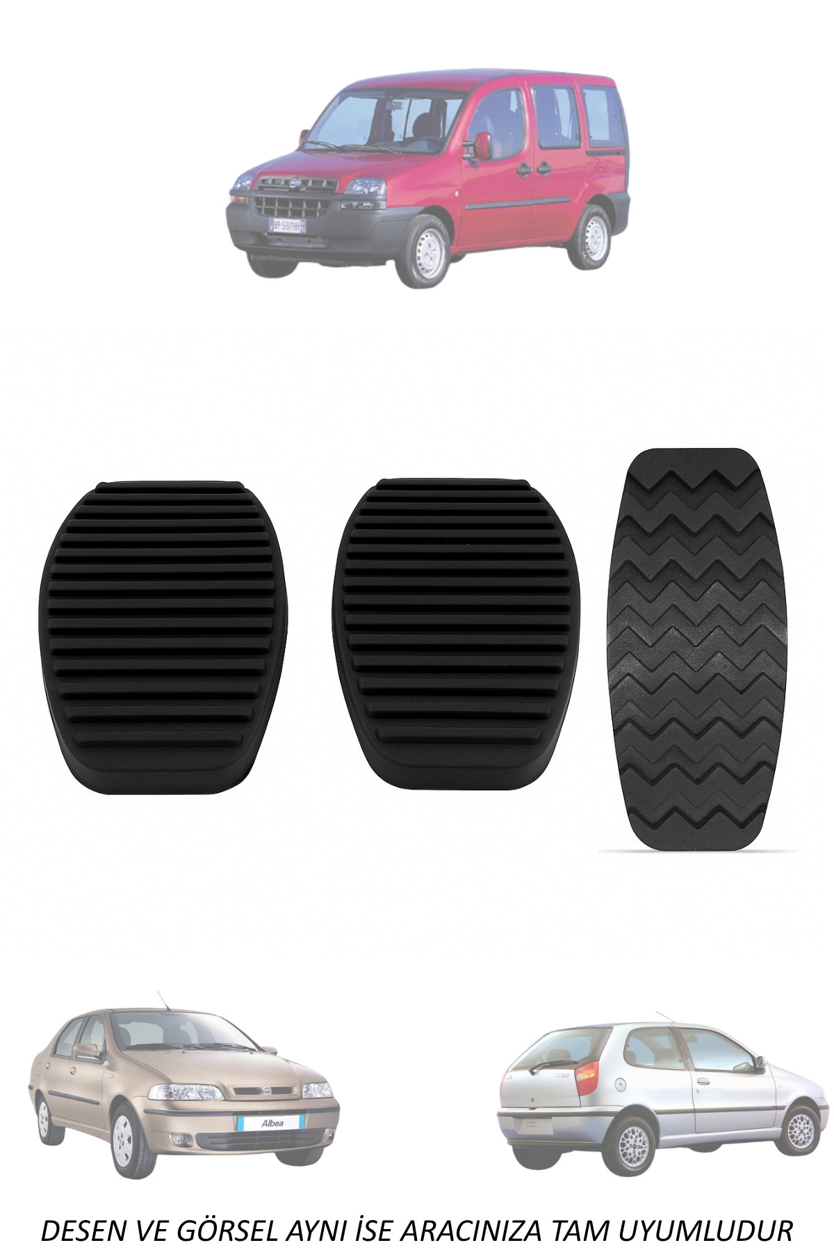 MEFAUTO Fiat Doblo 1 Kasa Palio Siena Albea Uyumlu Fren Debriyaj Pedal Lastiği Takım