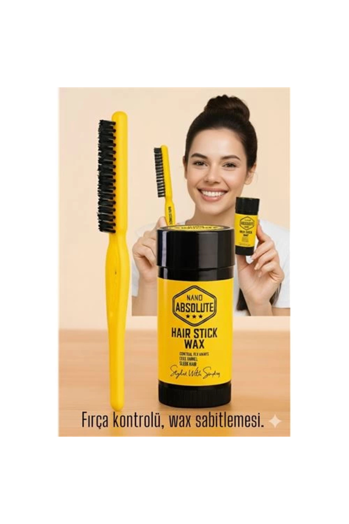 Genel Markalar BFS Topuz Fırçası Stick Wax Seti Profesyonel Saç Topuz Seti