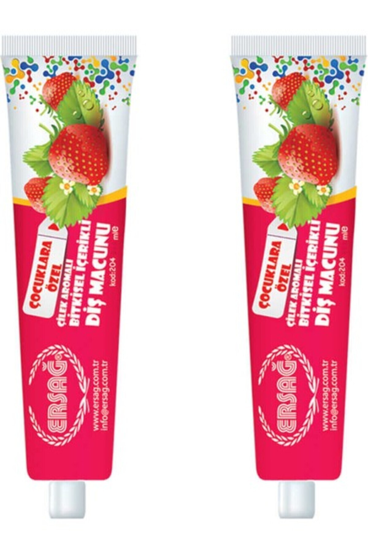 Ersağ Çilekli Diş Macunu (Çocuklara Özel) 75 Ml. * 2 Adet