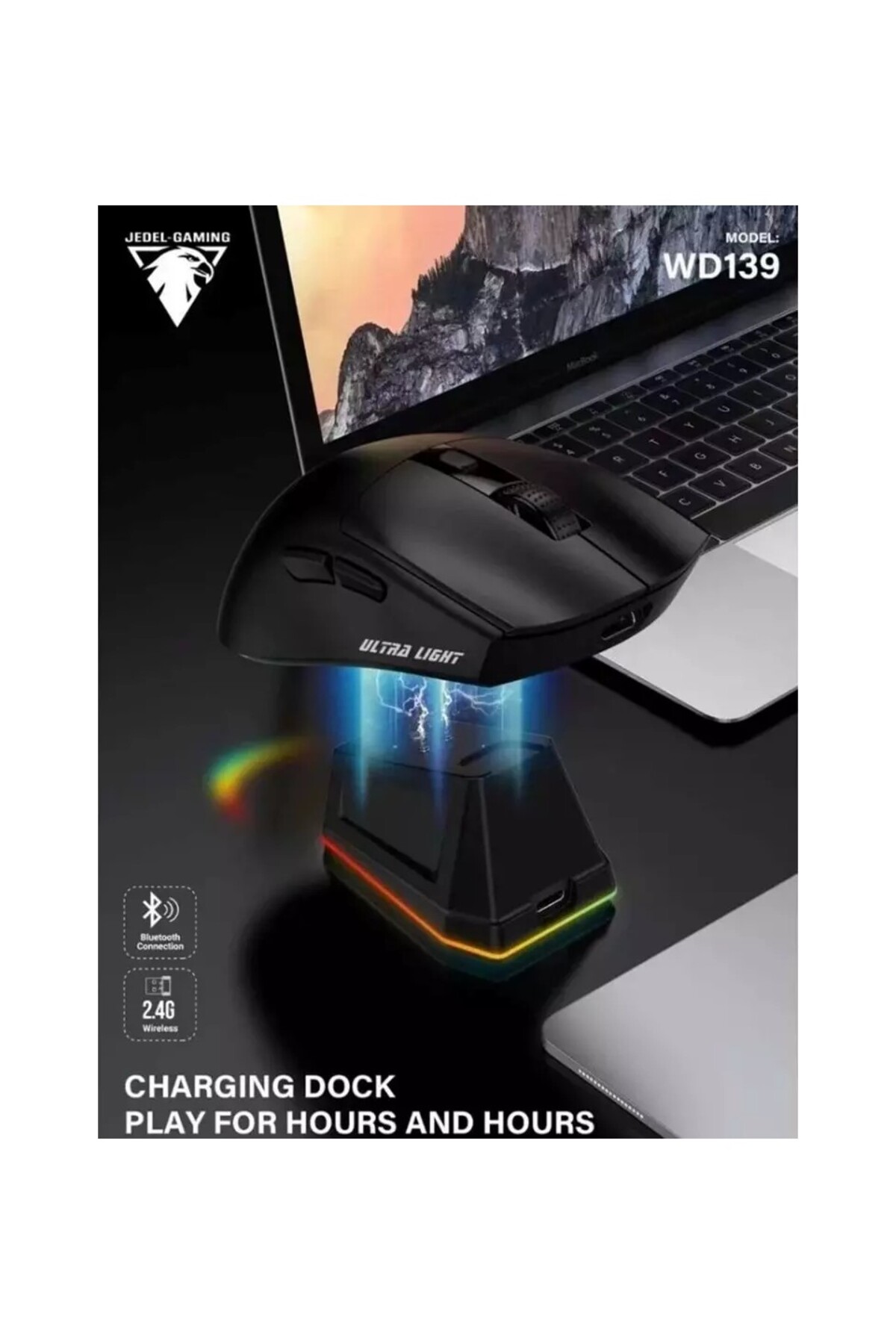 JEDEL-GAMING Jedel WD139 Bluetooth+Wireles Rgb Şarjlı Gaming Mouse