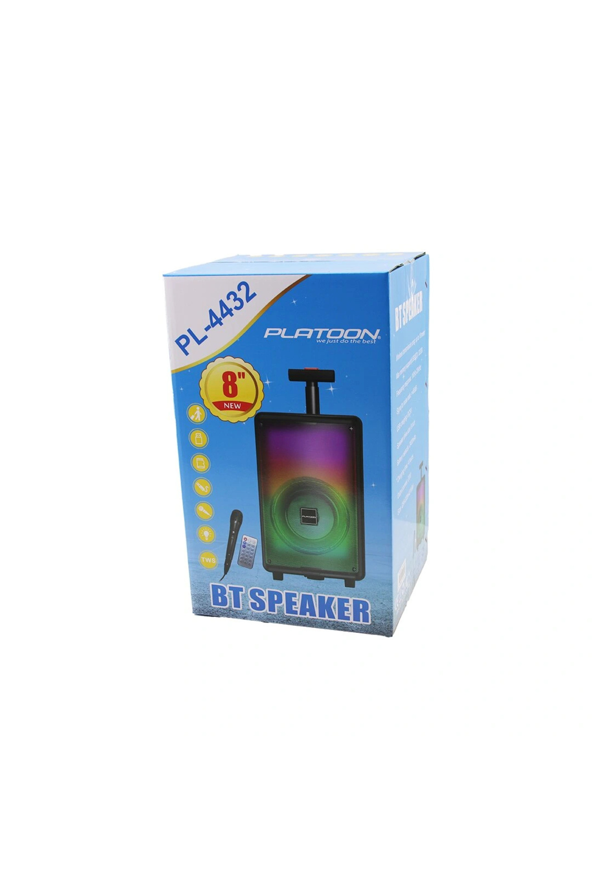 shopwave BLUETOOTH MİKROFON - KUMANDALI SPEAKER IŞIKLI 2400mAH 256x228x421MM 20W - 100HZ-20KHZ - 85dB PL-4432