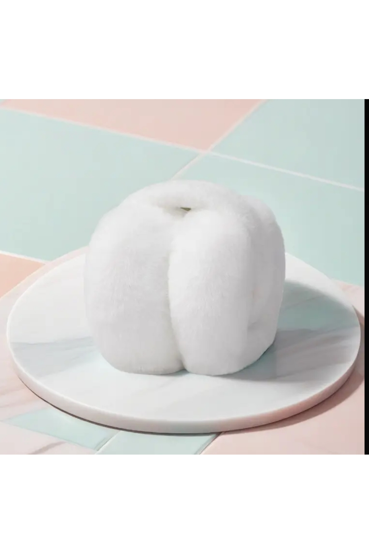 laviyonsa Kışlık peluş beyaz kulaklık kapakları earmuffs görsel 2