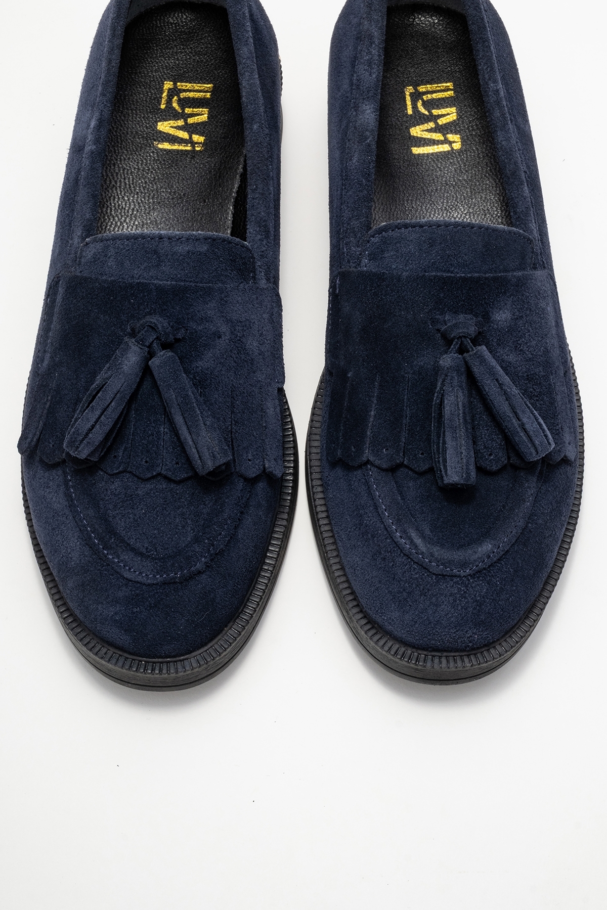 luvishoes  MİLİNA Lacivert Süet Püsküllü Hakiki Deri Kadın Loafer Ayakkabı - Görsel 2