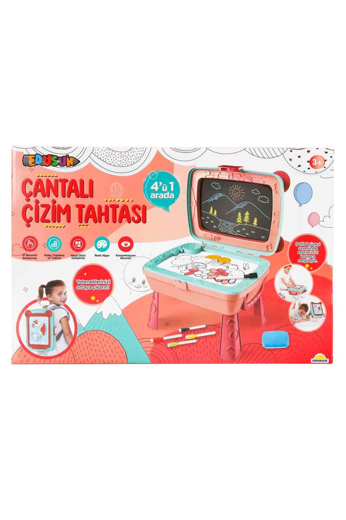 تخته طراحی ۴ در ۱ همراه با کیف | میز طراحی قابل حمل کودکان | ست اسباب‌بازی آموزشی
