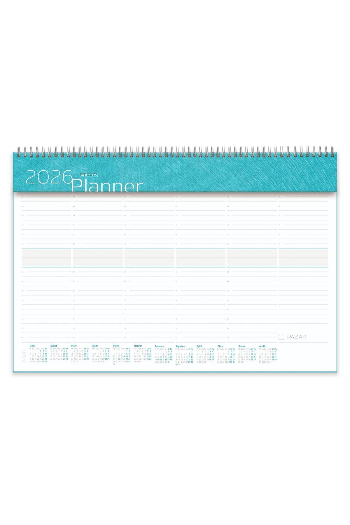 Gıpta 2026 40x28 Globe Spiralli Masaüstü Planlayıcı (252-SMK)