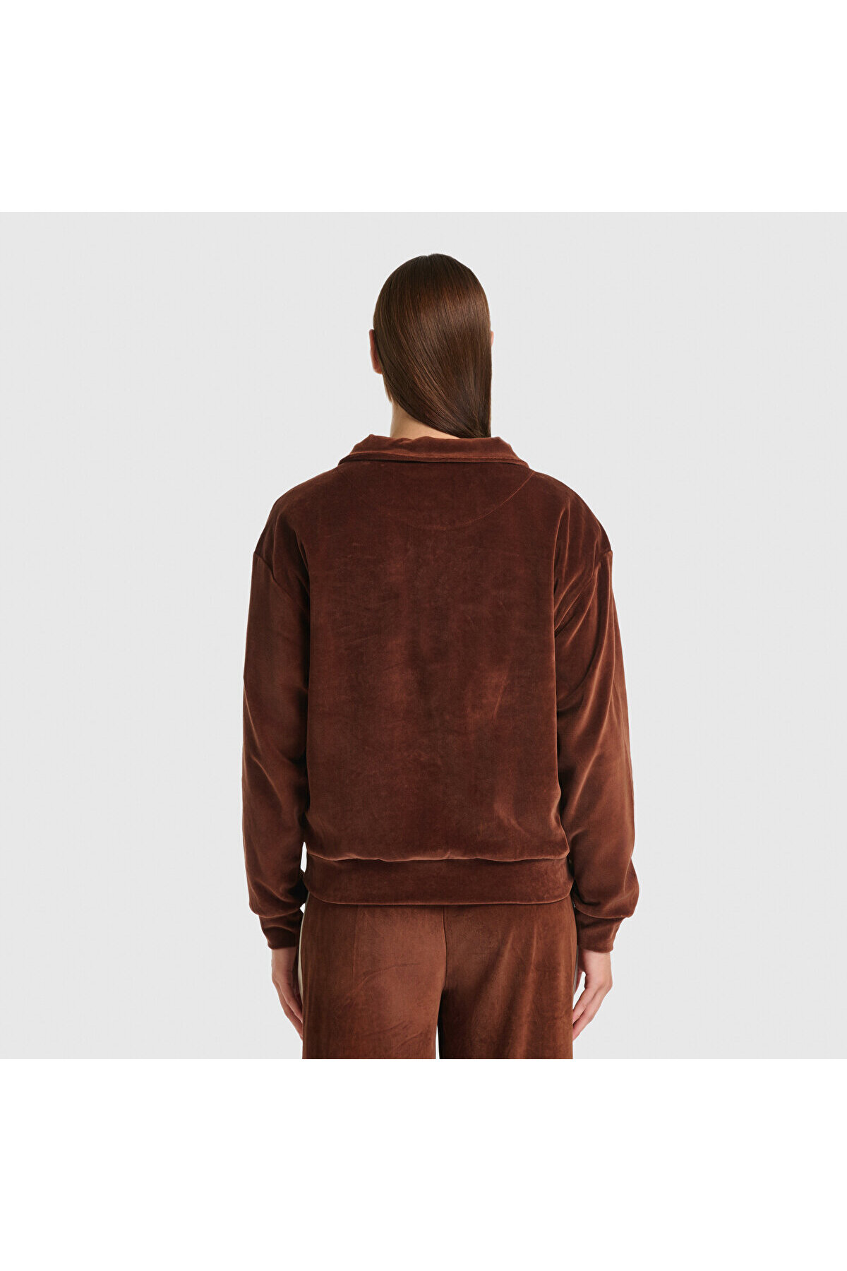 New Balance WNC3551 Kahverengi Kadın Sweatshirt görsel 5