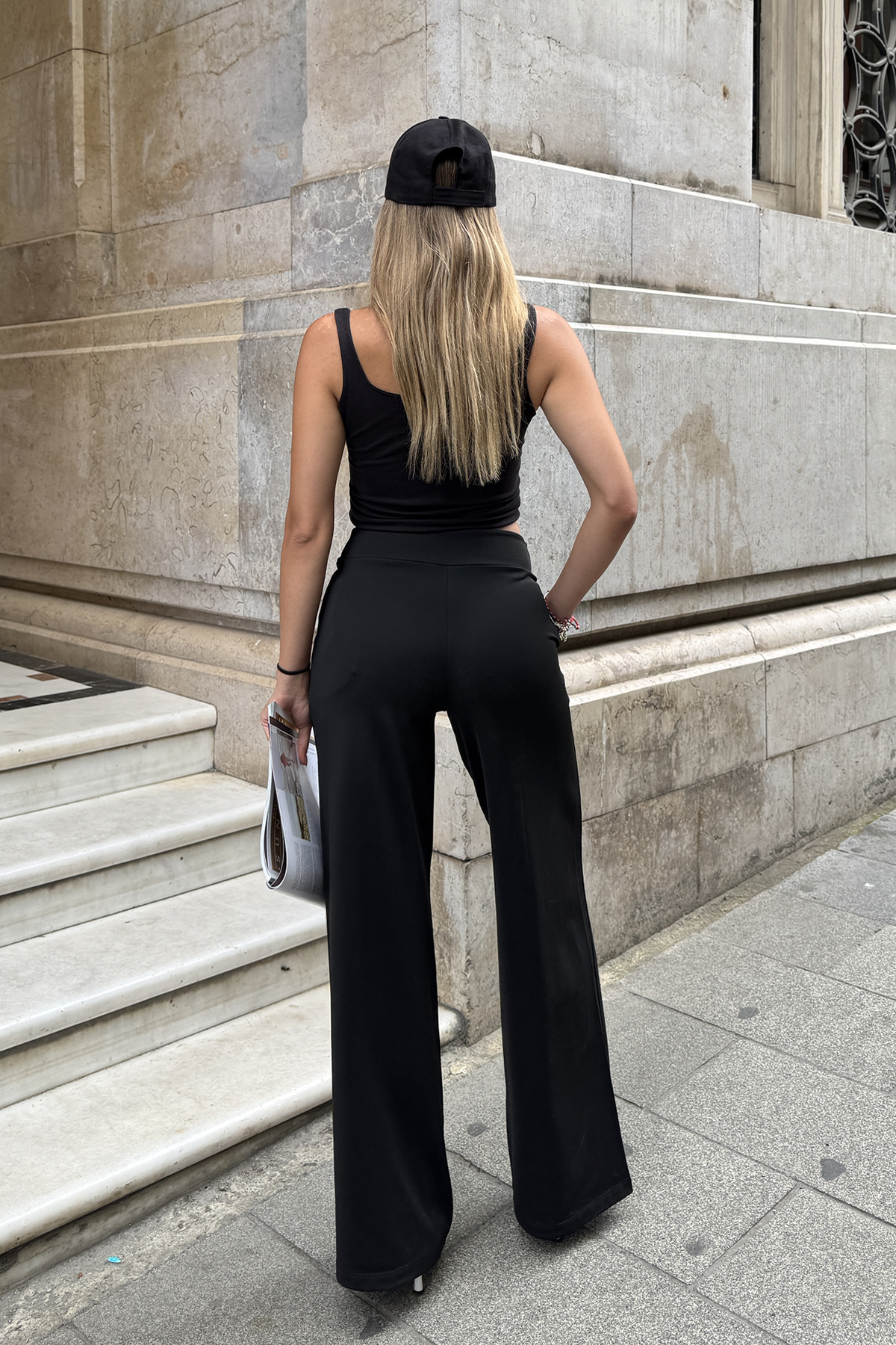 la & vetta  Yüksek Bel Düz Kesim Biyeli Pantolon - Görsel 9