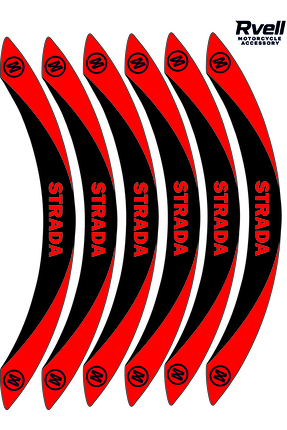 MKARAKAN Rvell Mondial Strada Uyumlu Jant Şeridi Seti - 12 Parça ( Siyah - Kı...