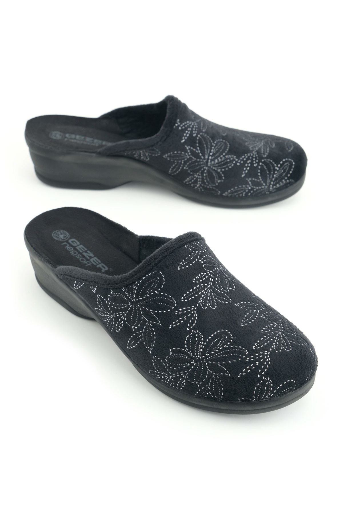 GEZER Kadın Kışlık Rahat Yüksek Taban Nakışlı Tasarım Ev Bahçe Terlik