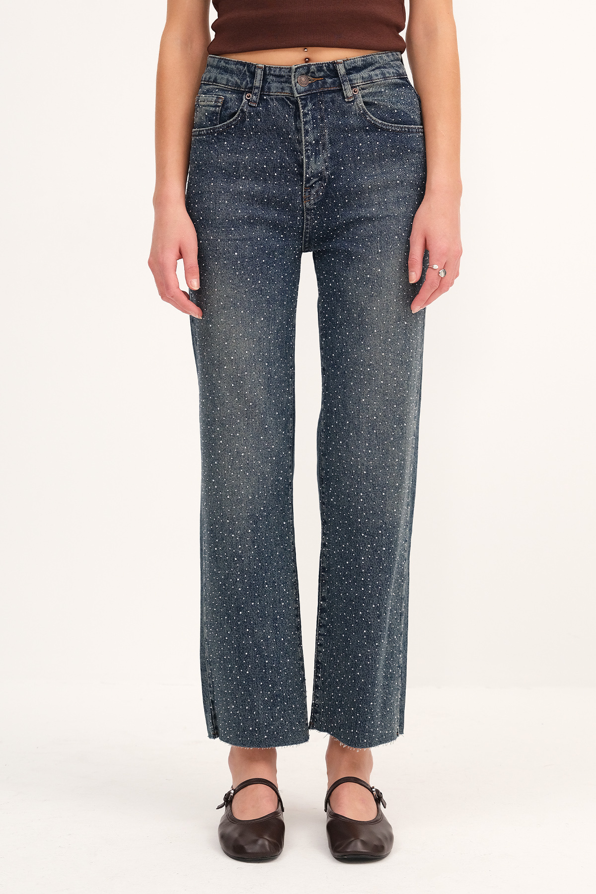 Addax  Taşlı Jean Pantolon PN247 - Görsel 6