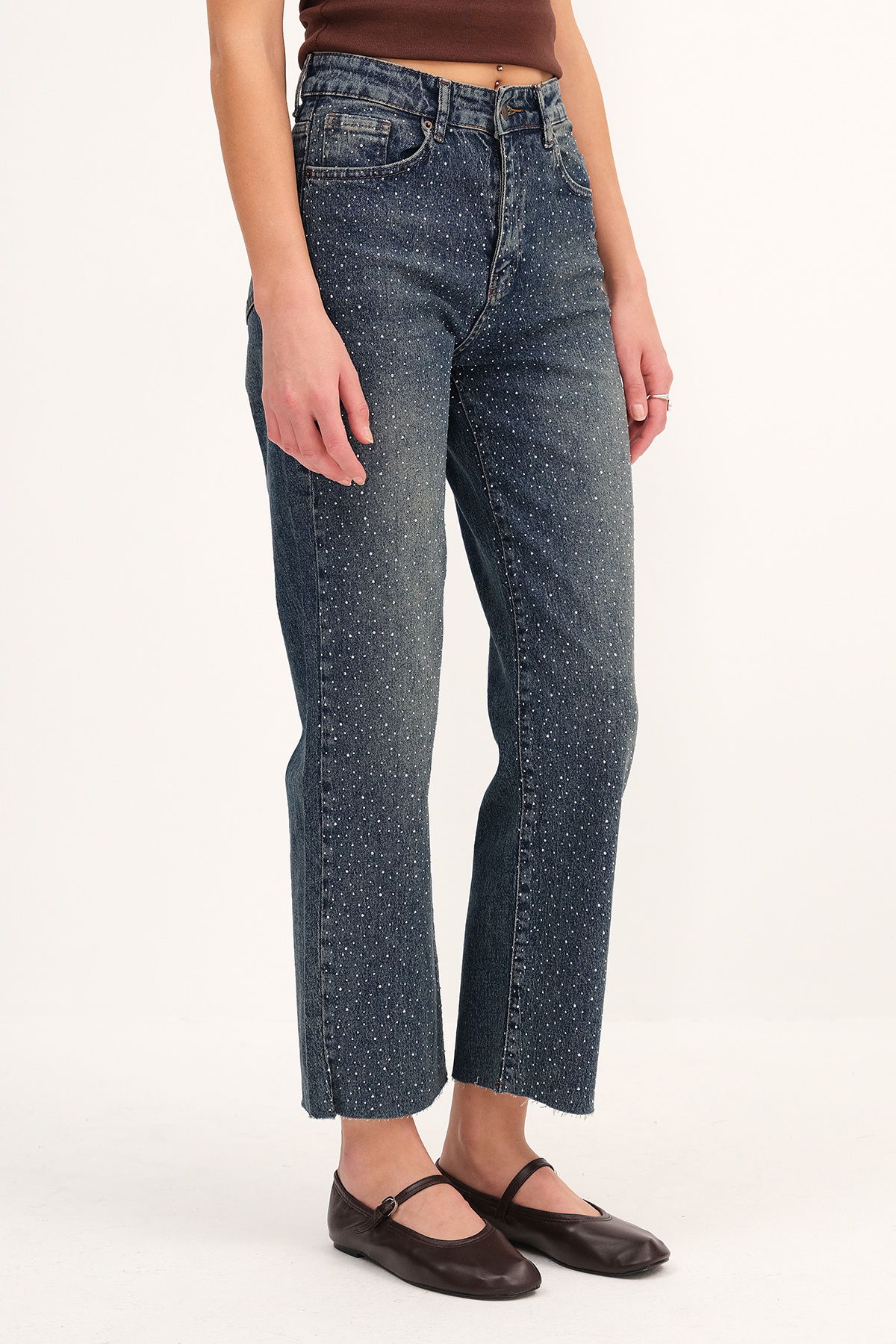 Addax  Taşlı Jean Pantolon PN247 - Görsel 2