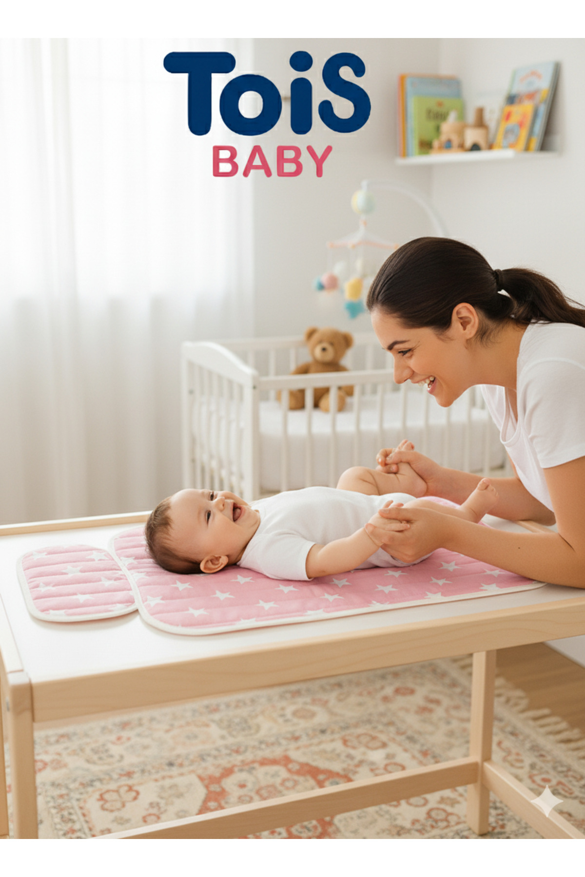 Tois Baby Pratik Alt Değiştirme Matı Minderi Alt Değiştirme Pedi Bakım Örtüsü Pembe fotoğrafı 2 (önizleme)
