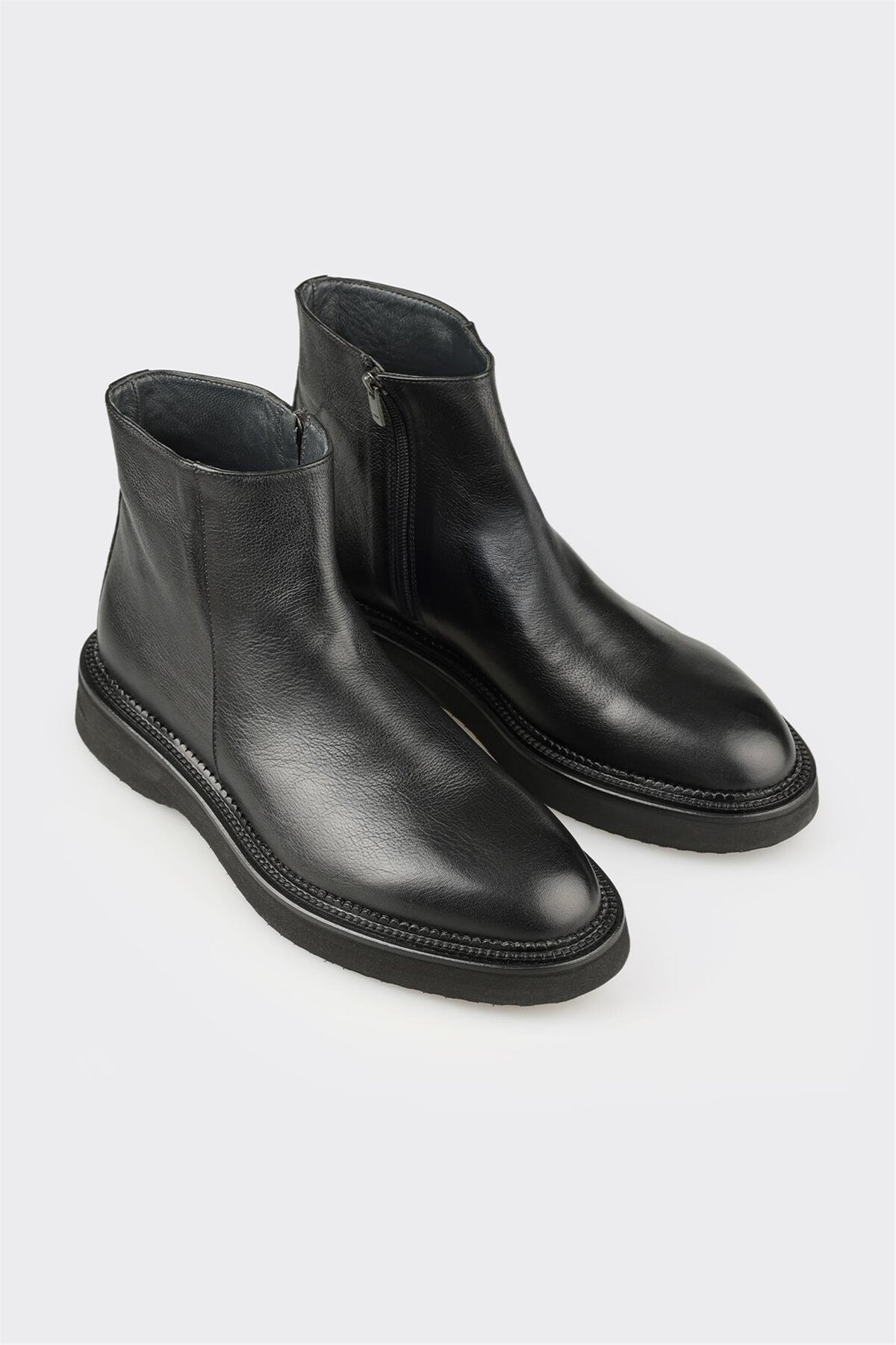 Elle  Siyah Deri Erkek Klasik Bot - Görsel 2