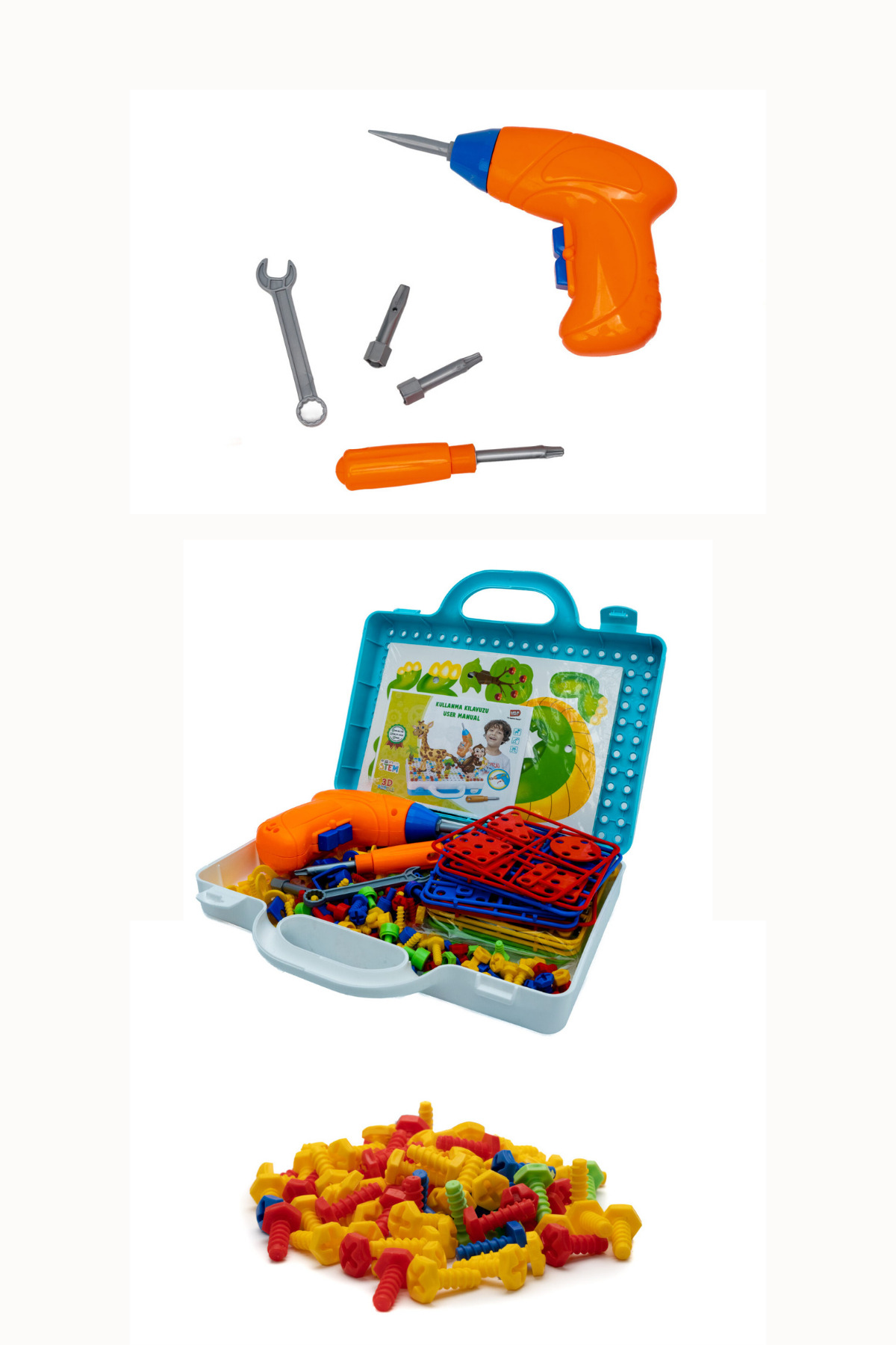 welcomein Oyuncak Eğitici Aktivite Mentossori 3D Eğitici Matkap