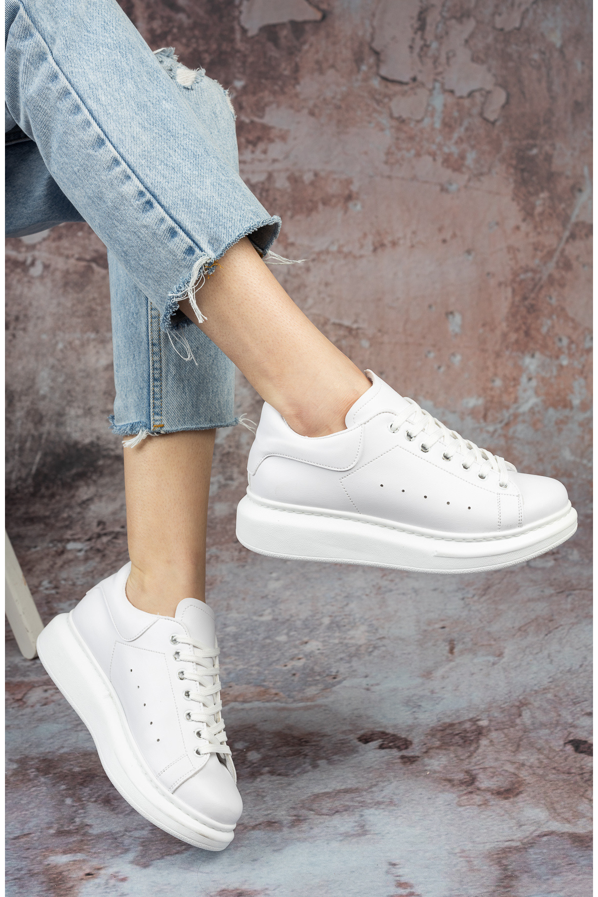 Erceka Alkalmi tornacipő női sportcipő fűzős fehér