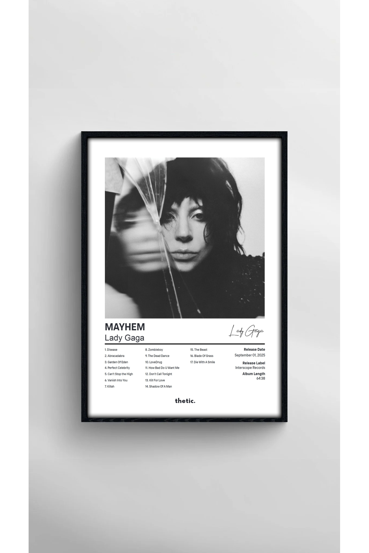 Lady Gaga アルバム4枚セット Thetic Lady Gaga - MAYHEM Albüm Koleksiyonu PREMIUM Spotify Poster