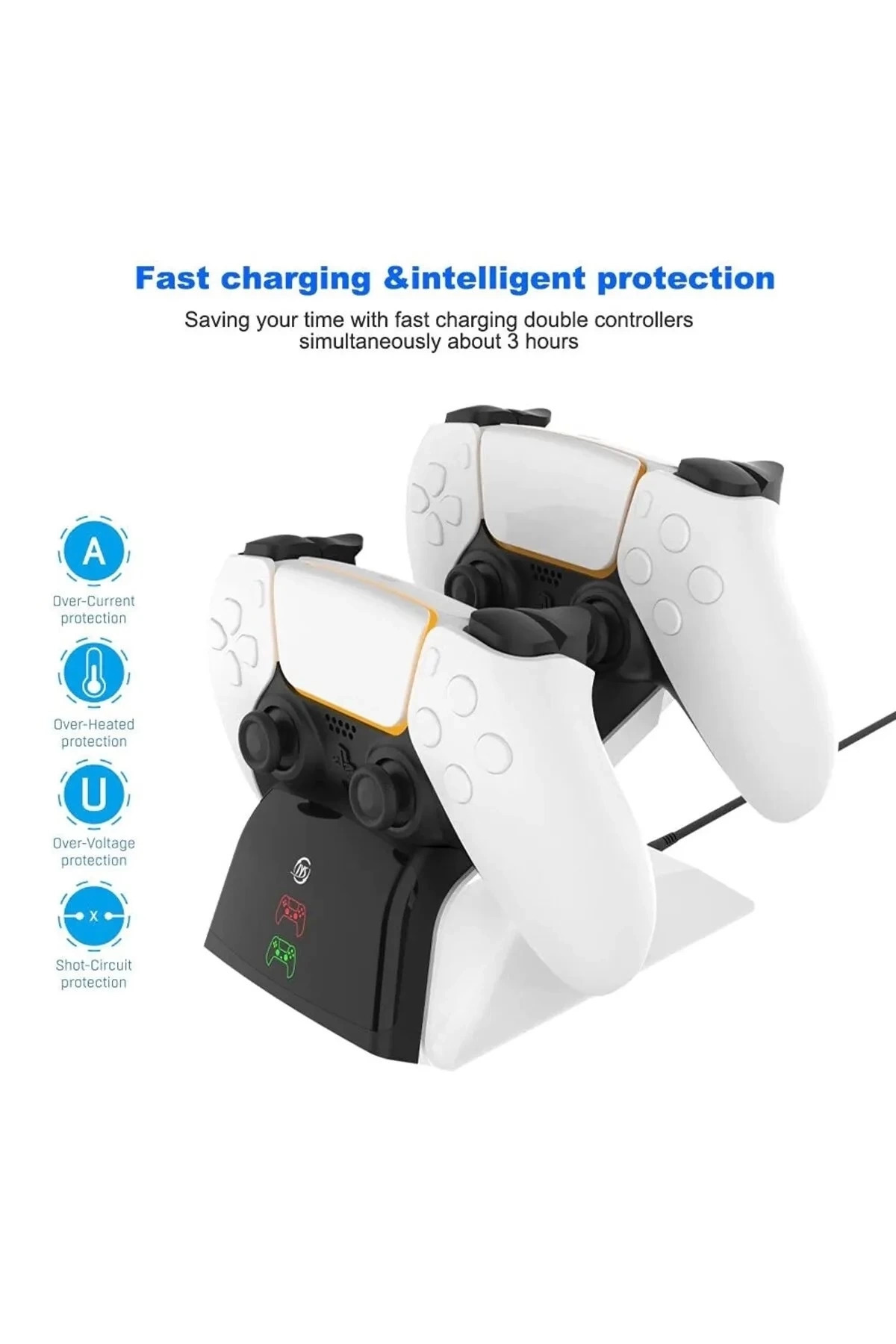 HAYAT STORE Ps5 Dualsense /ps5 Slim/ps5 Pro Gamepad Hızlı Şarj İstasyonu Çift Kol Şarj Ünitesi ( Lisinya )