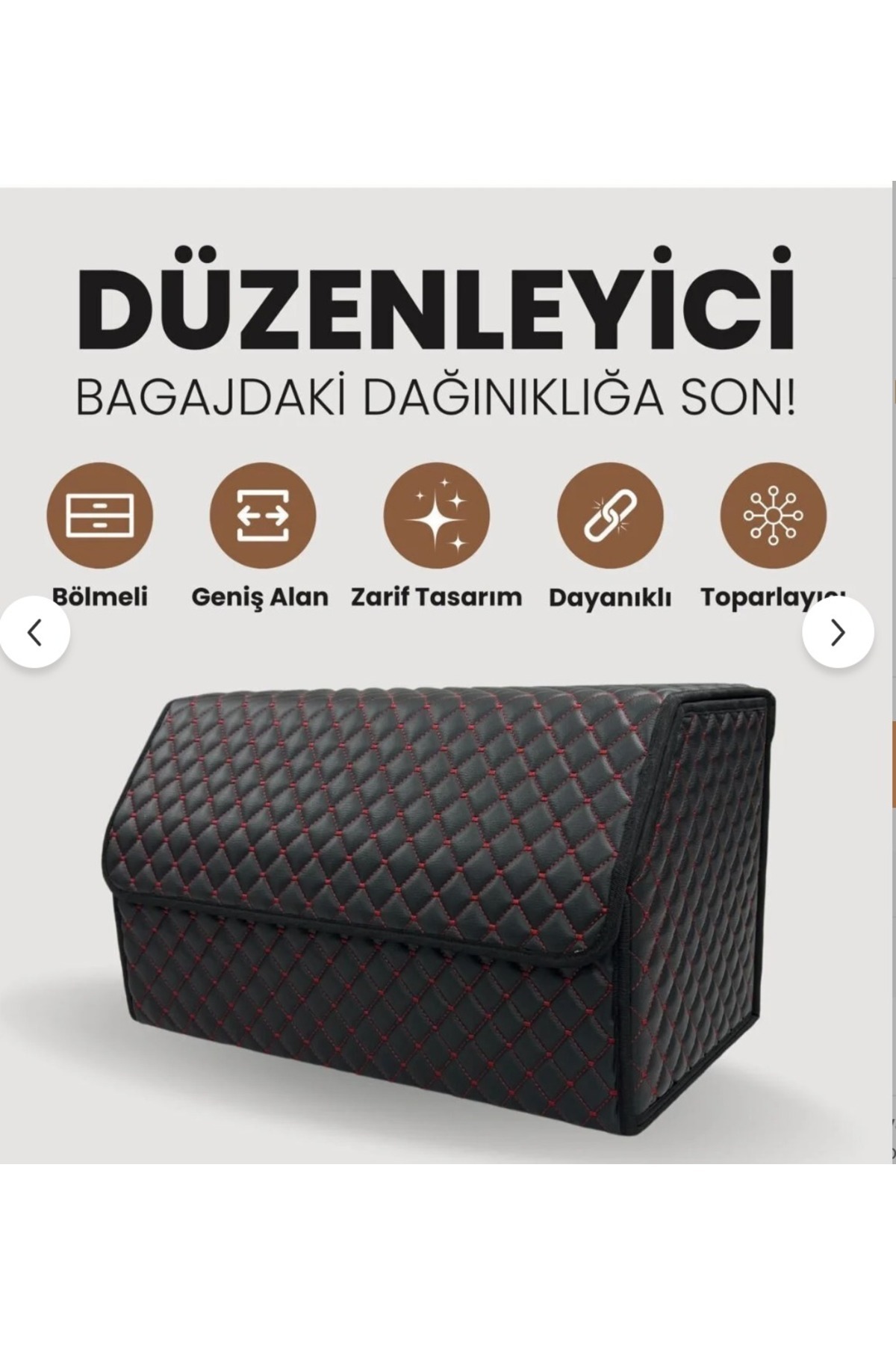 Freshstart Fiat Egea STW Bagaj Toplayıcı Organizer Bagaj Çantası Siyah Kırmızı FS