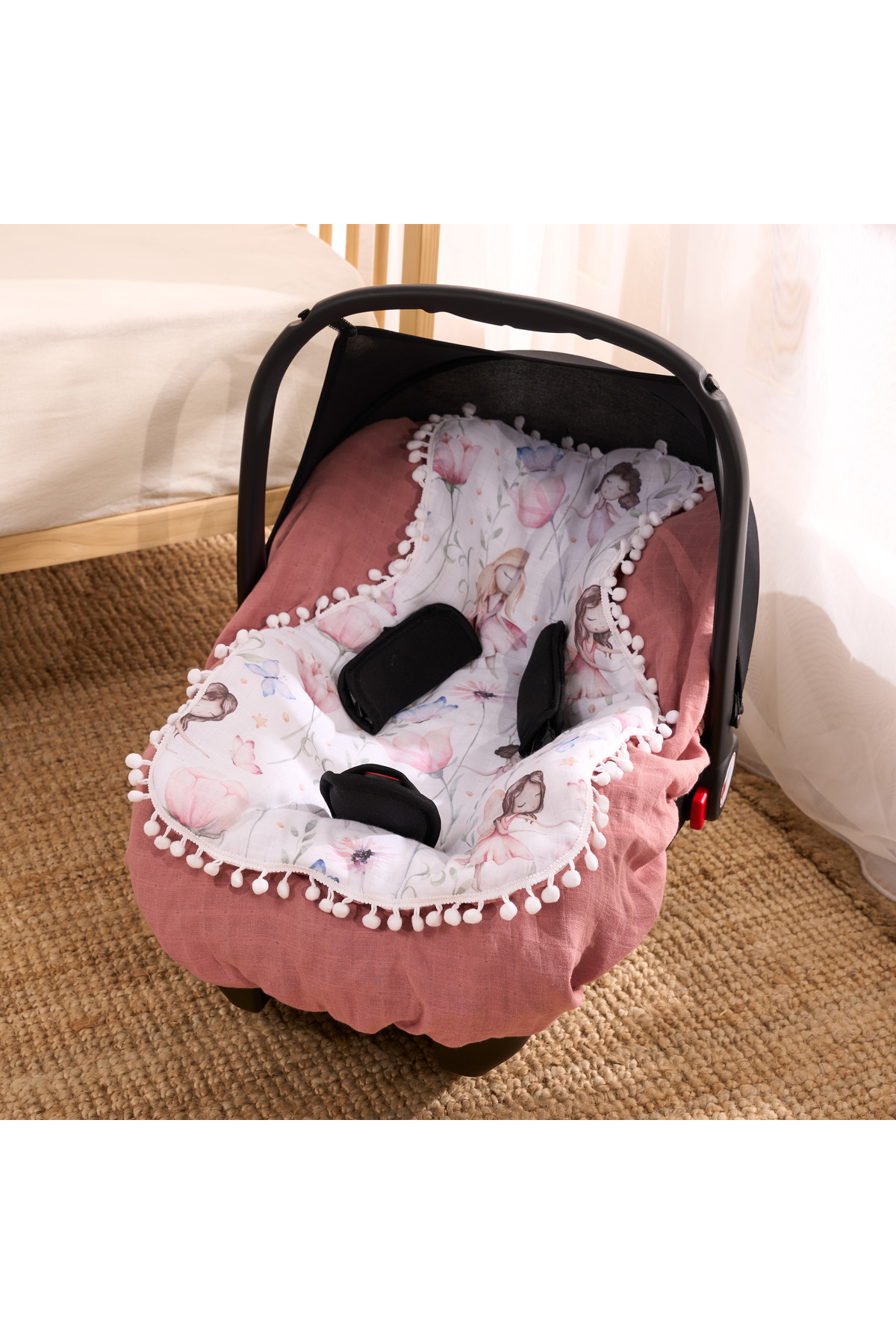 SALLHOMEE Gül kurusu prenses model 14 Parça %100 Pamuk Bebek Puset Takımı fotoğrafı 4 (önizleme)