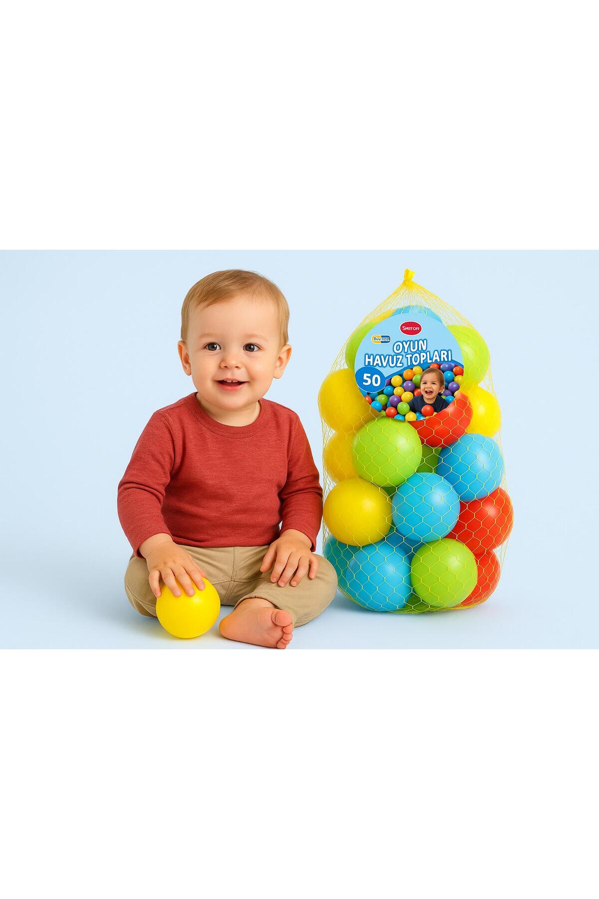 HAK İŞ OYUNCAK Renkli 50’li Oyun Havuzu Topları – 7 cm | Çocuklar İçin Eğlenceli Oyun Seti fotoğrafı 2 (önizleme)