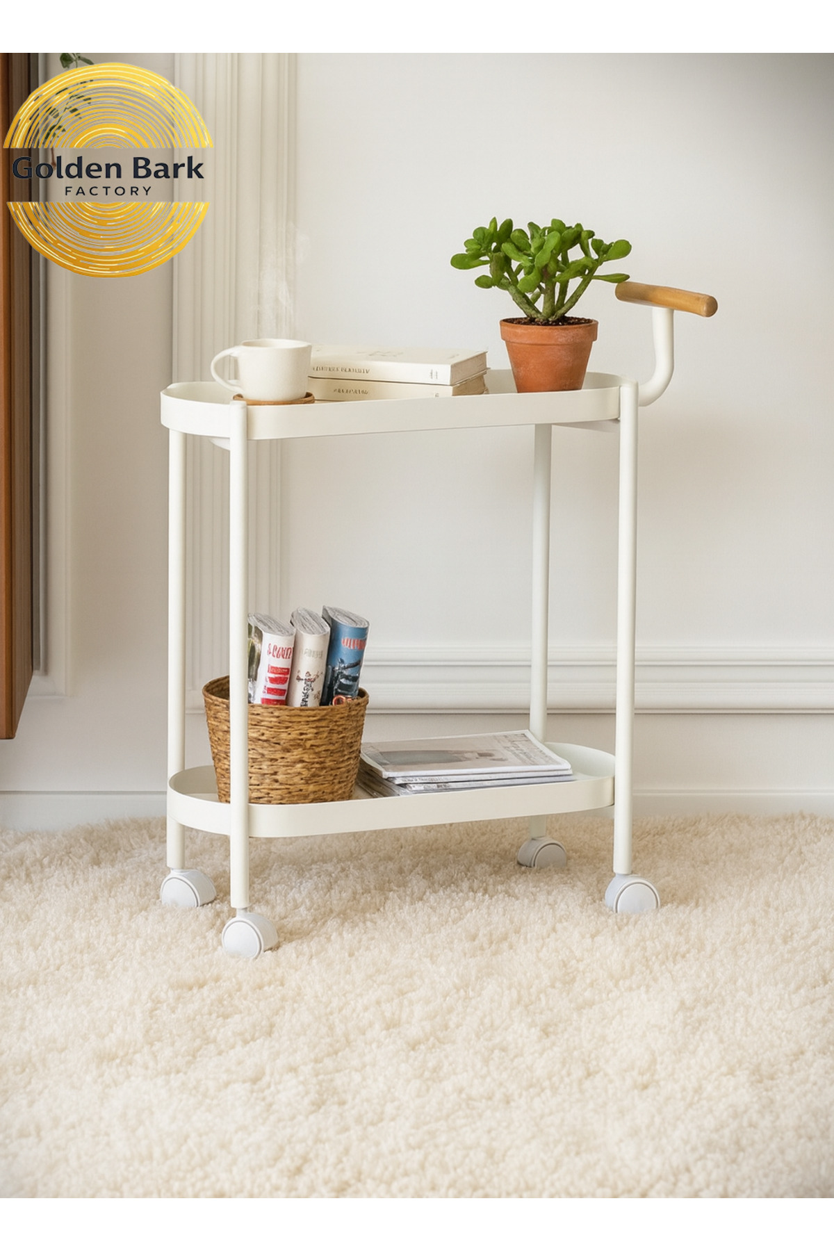 طاولة و عربة تقديم جانبية صغيرة بعجلات تصميم عصري...