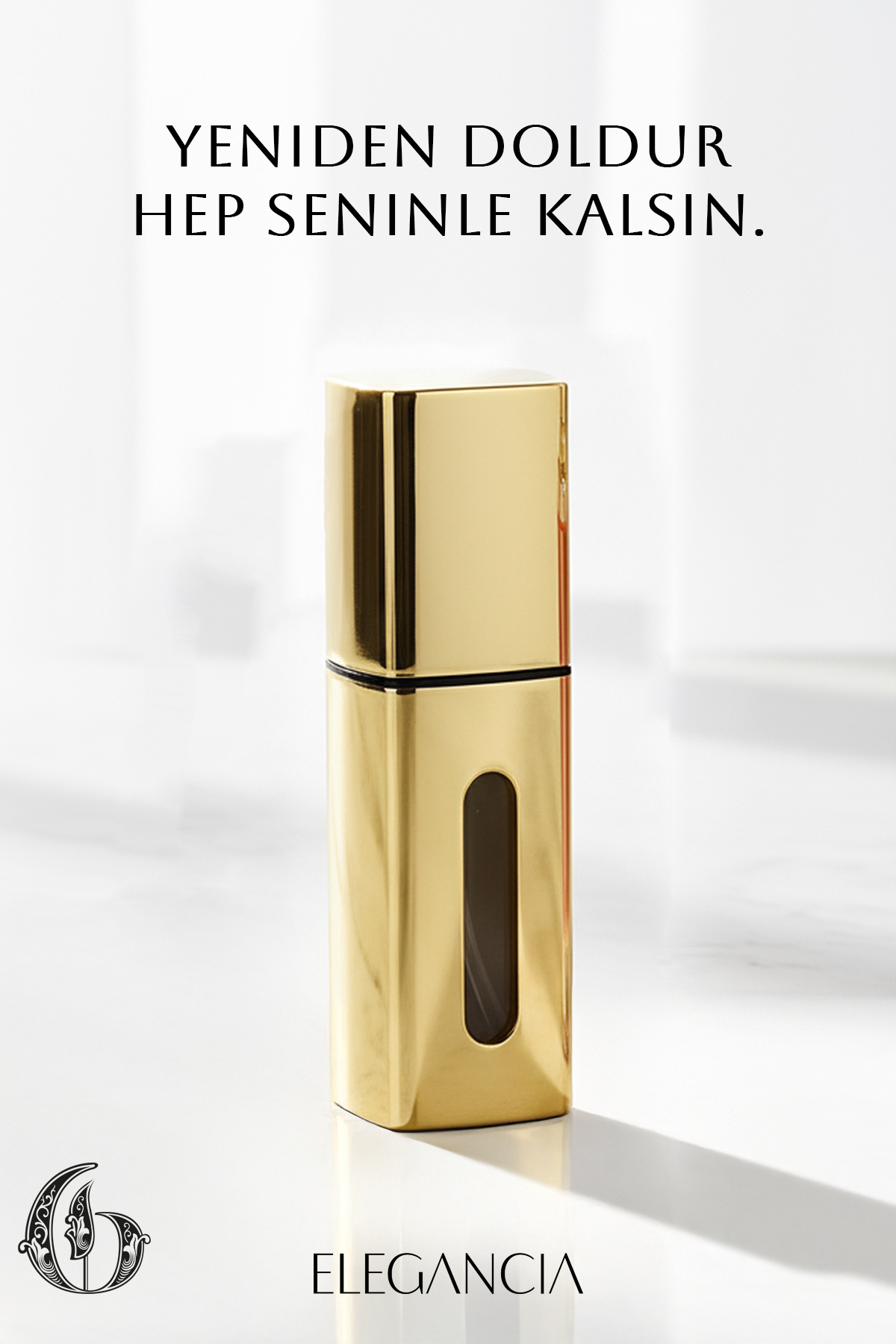 Doldurulabilir Cep Parfüm Şişesi 5 ml Gold | Lüks Seyahat Boy Yeniden Doldurulabilir Şişe